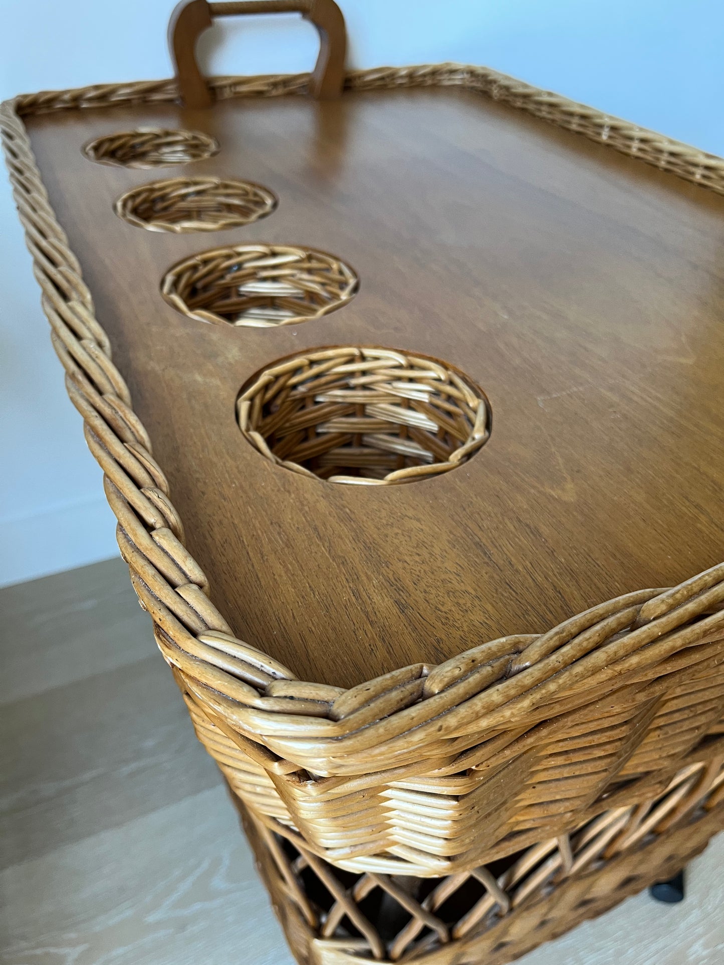Vintage English Willow Trolley