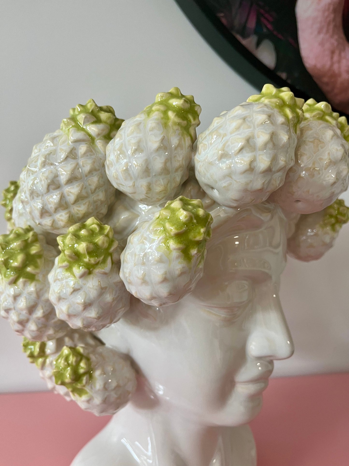Pretty Pineapple Green & White Vase