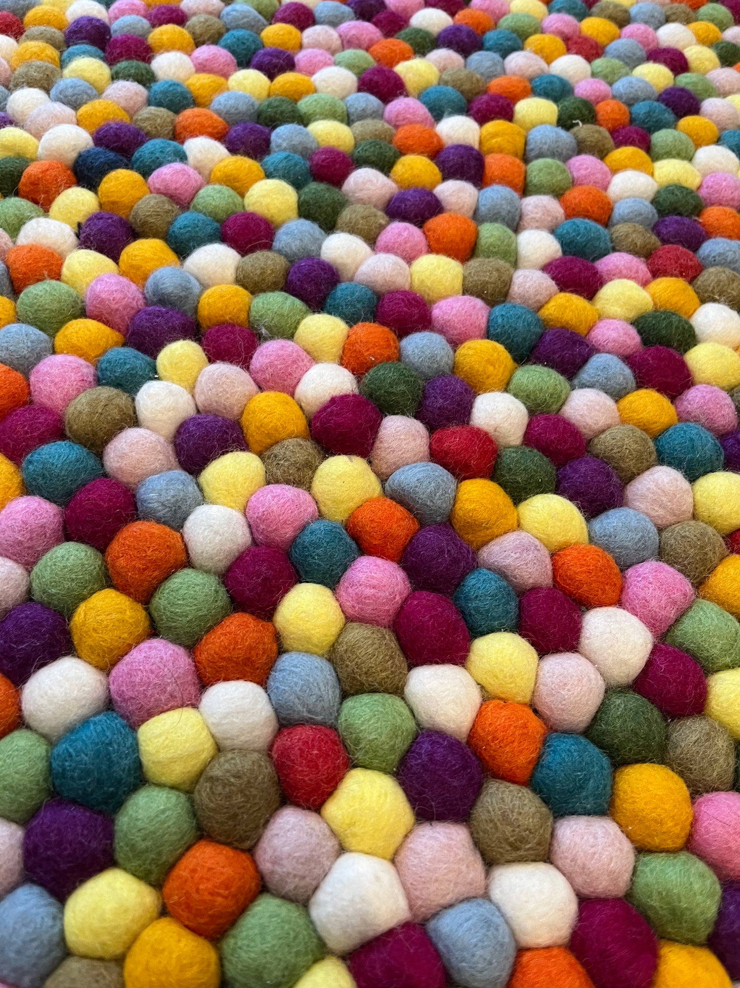 Gorgeous Colourful Felt Ball Rug
