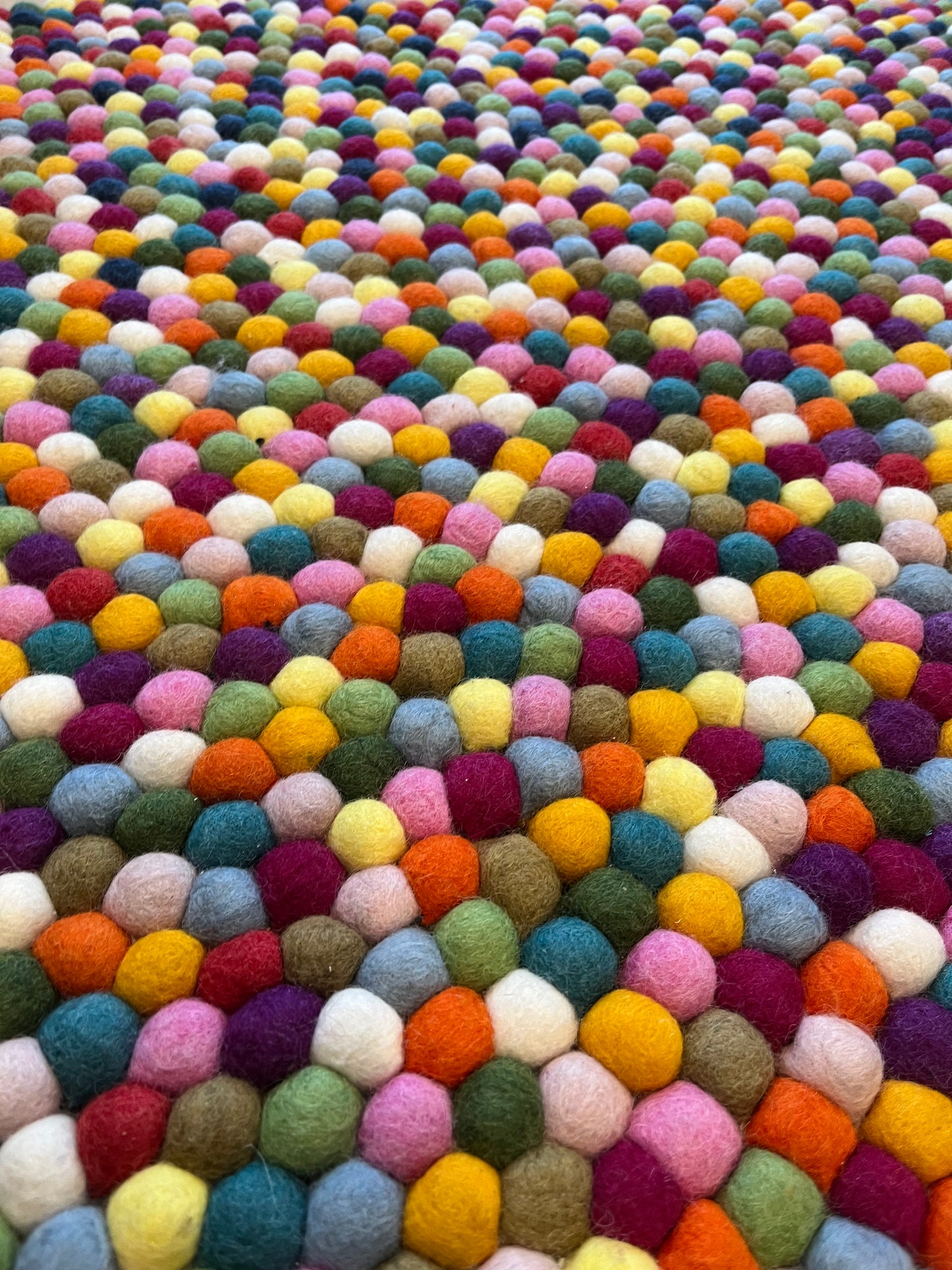 Gorgeous Colourful Felt Ball Rug