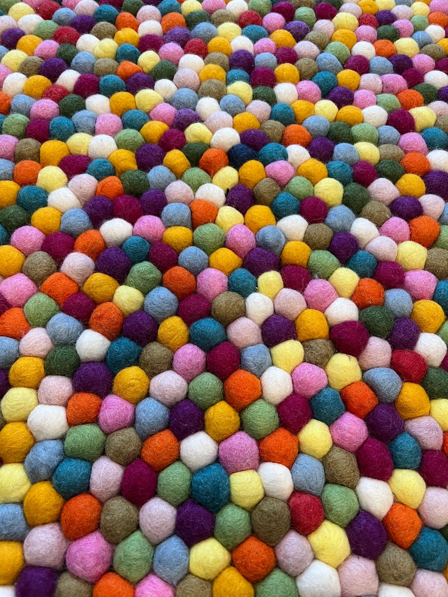 Gorgeous Colourful Felt Ball Rug