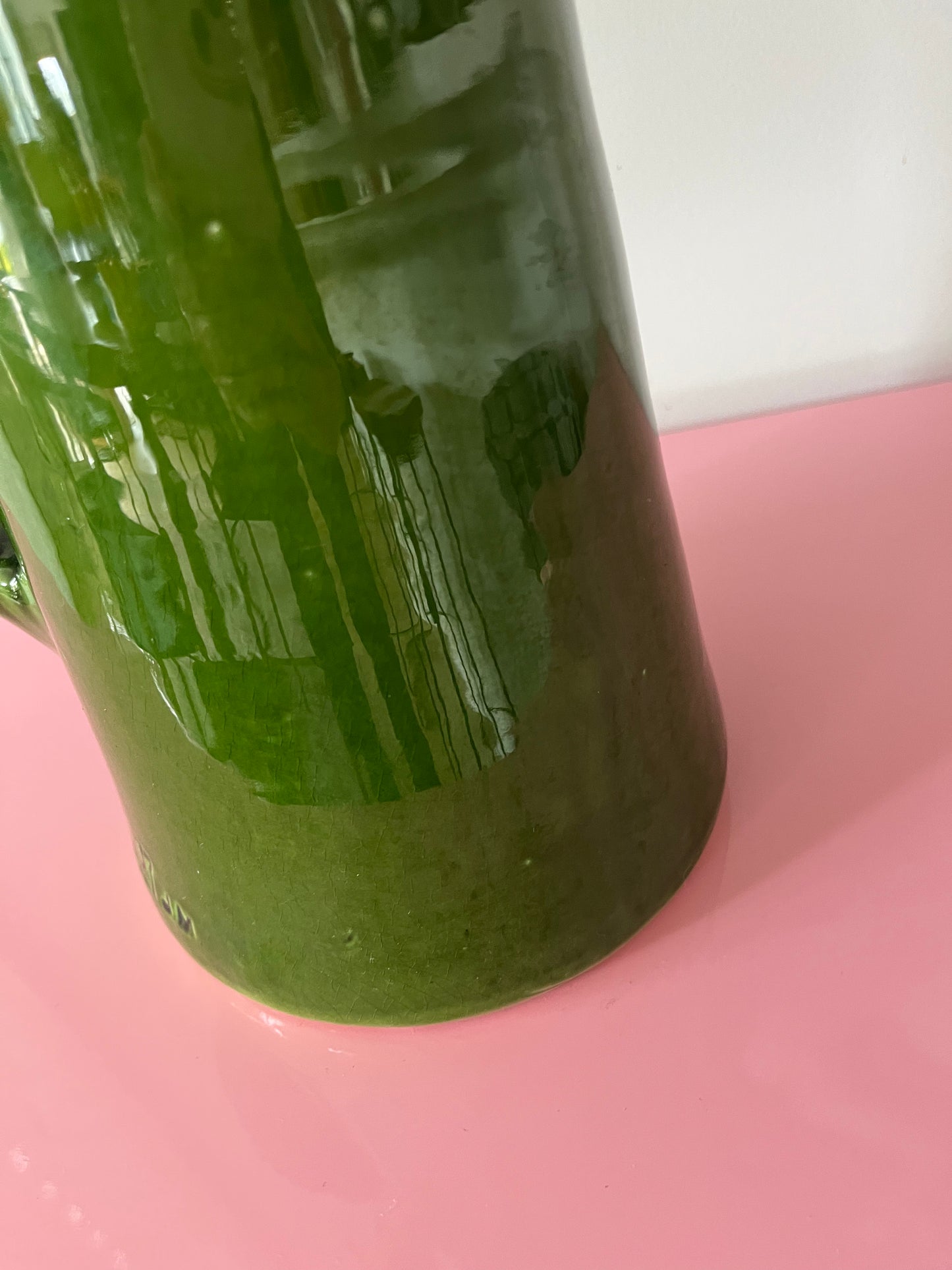 Gorgeous Green Jug with Faux Flowers