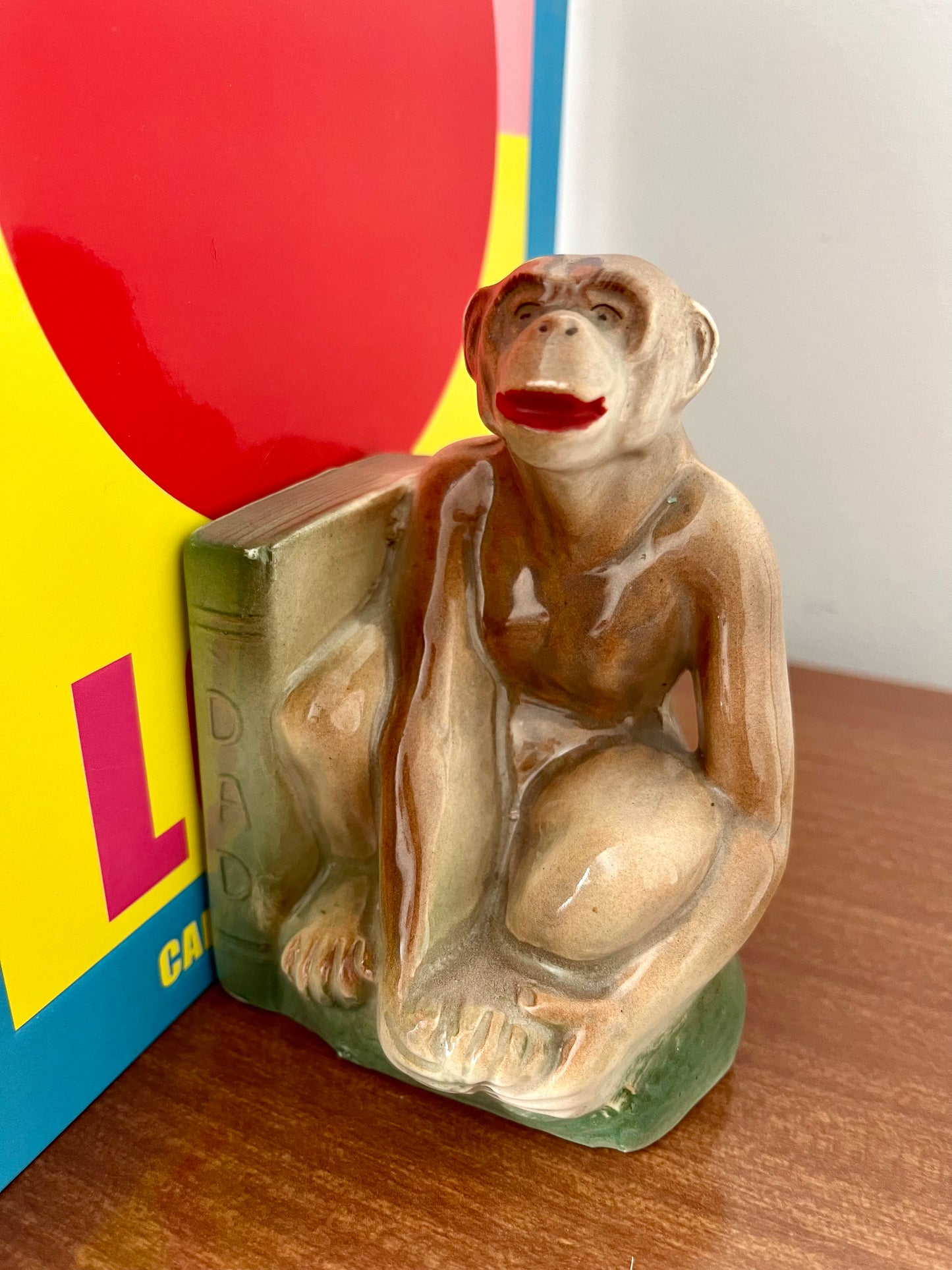 Cute Porcelain Monkey Bookends