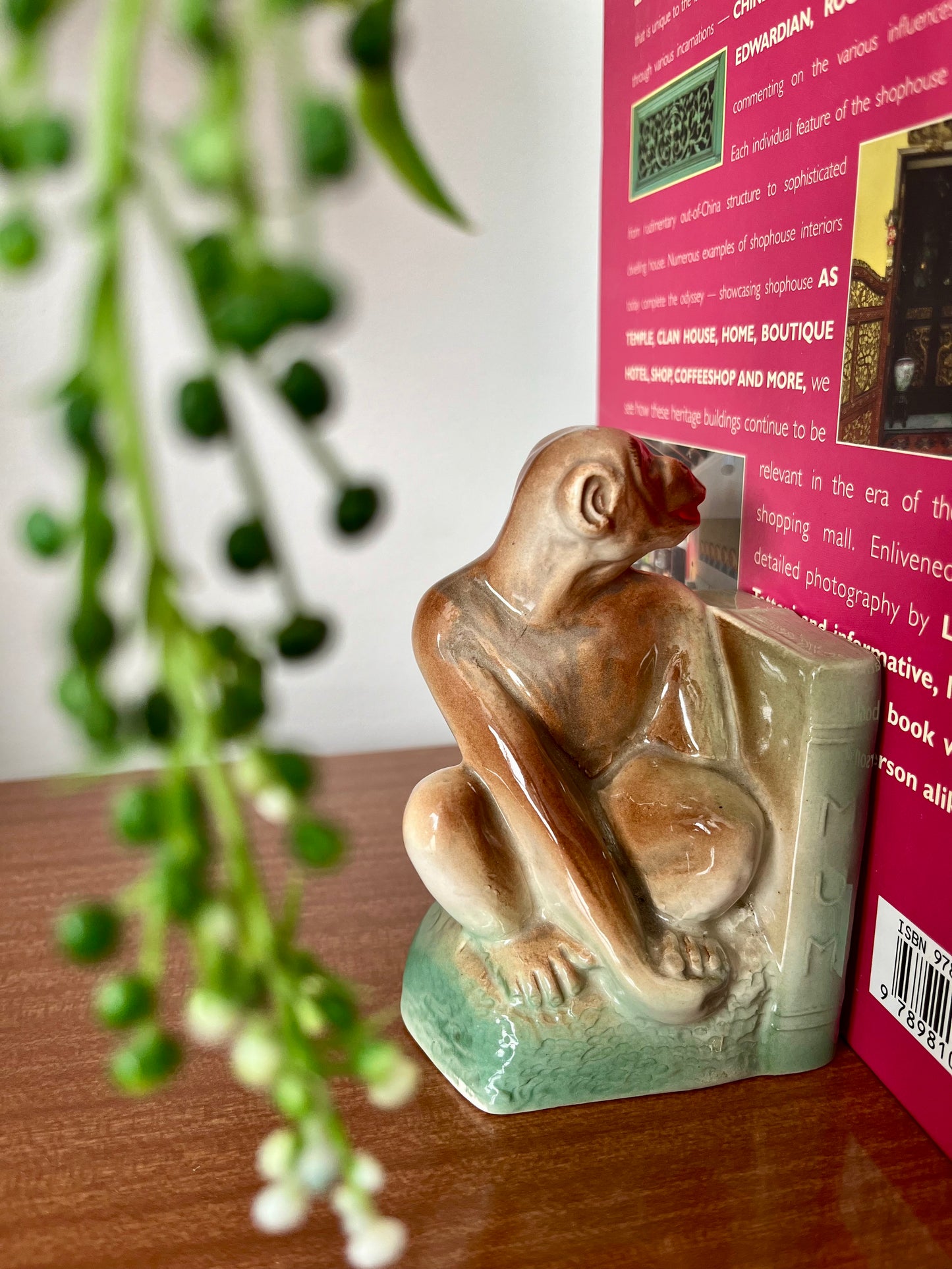 Cute Porcelain Monkey Bookends