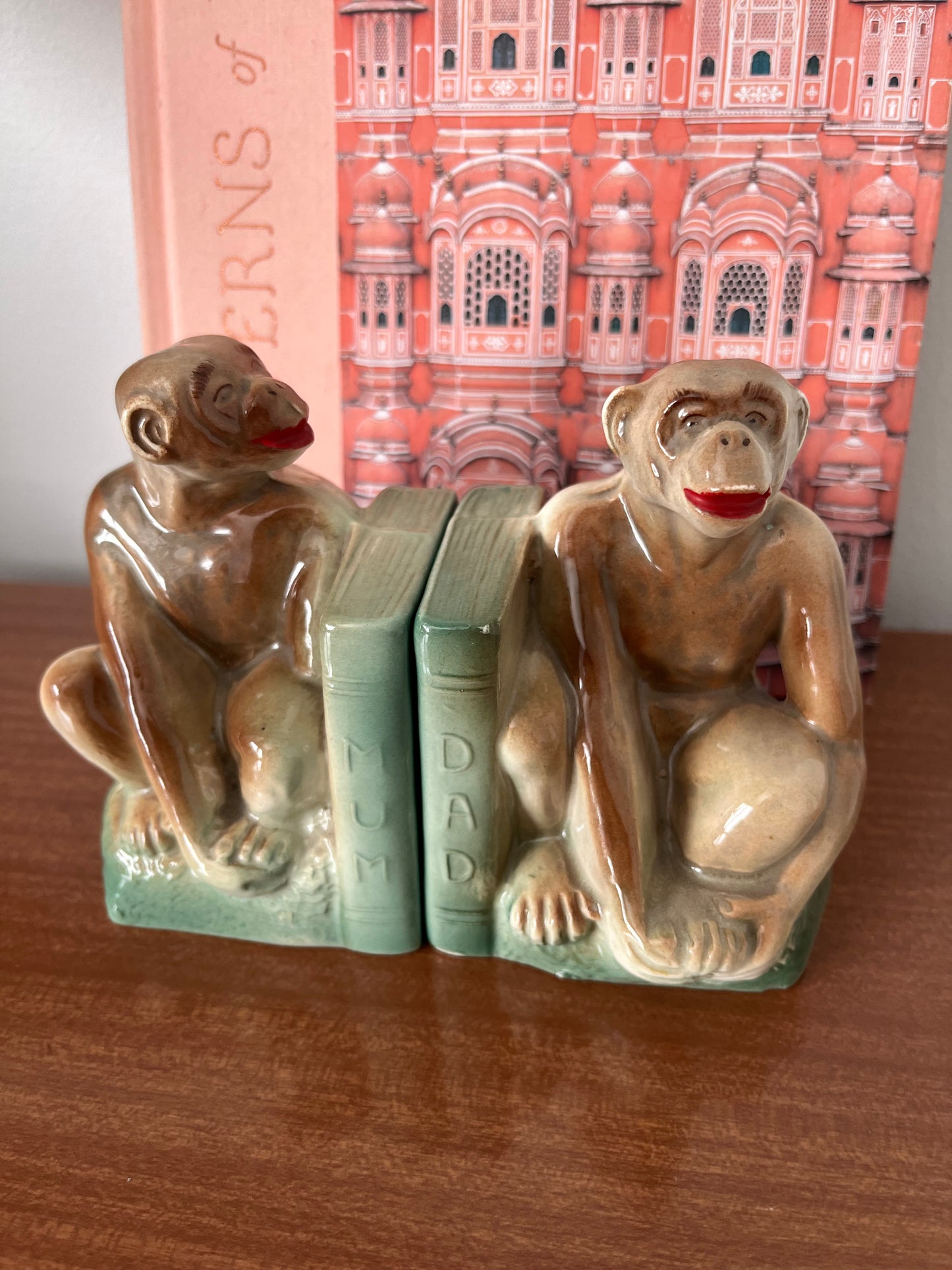 Cute Porcelain Monkey Bookends