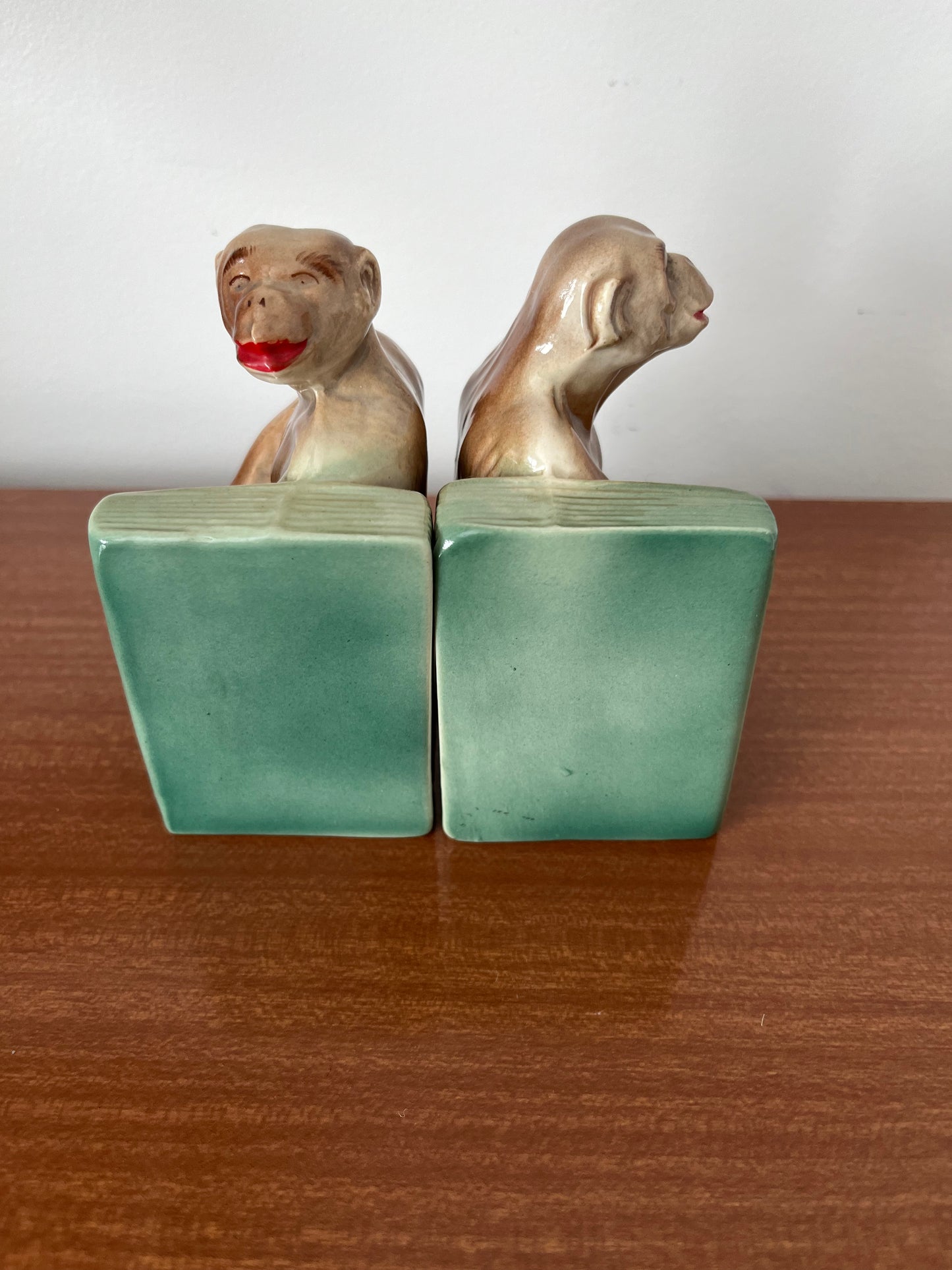 Cute Porcelain Monkey Bookends