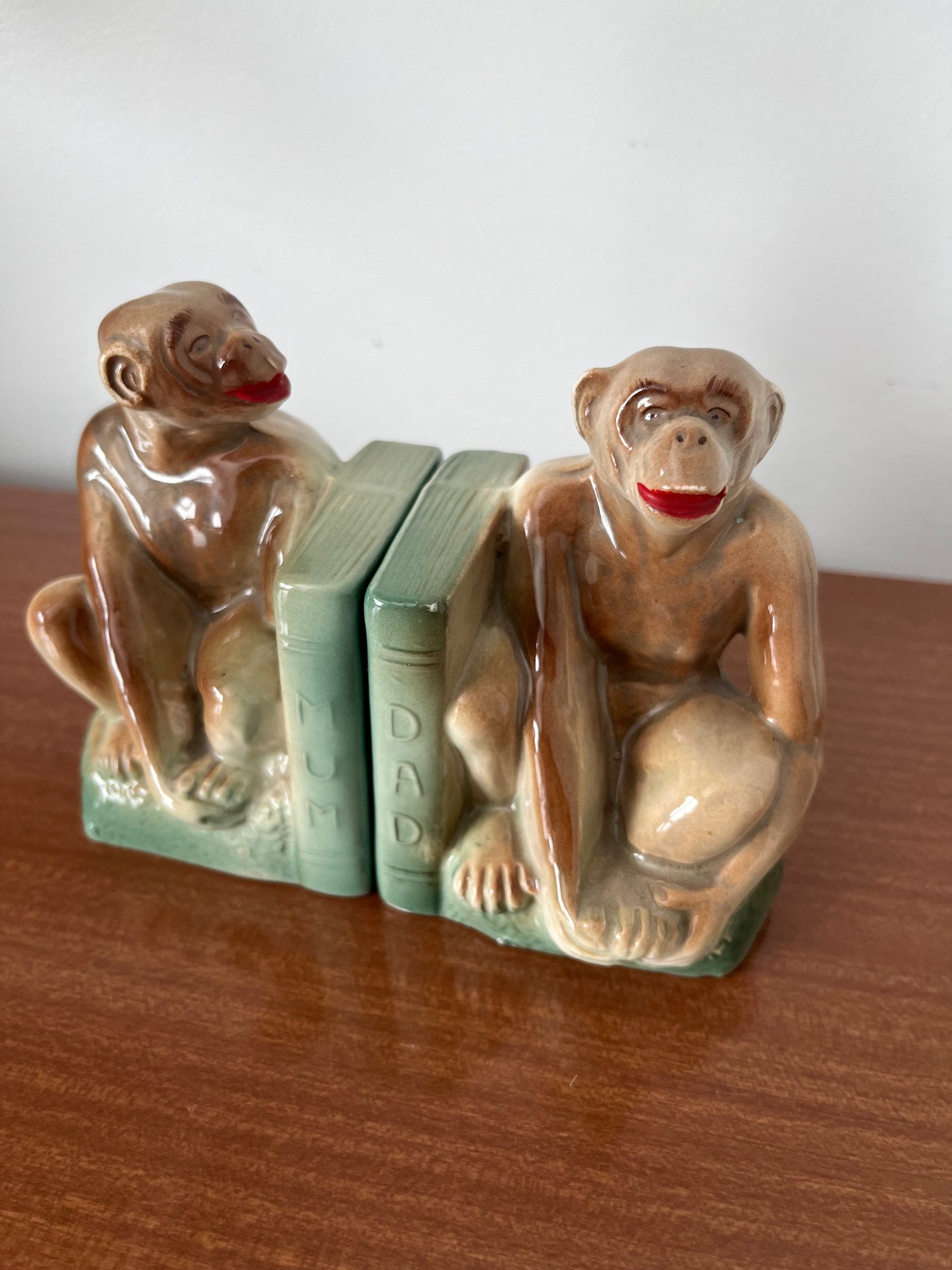 Cute Porcelain Monkey Bookends