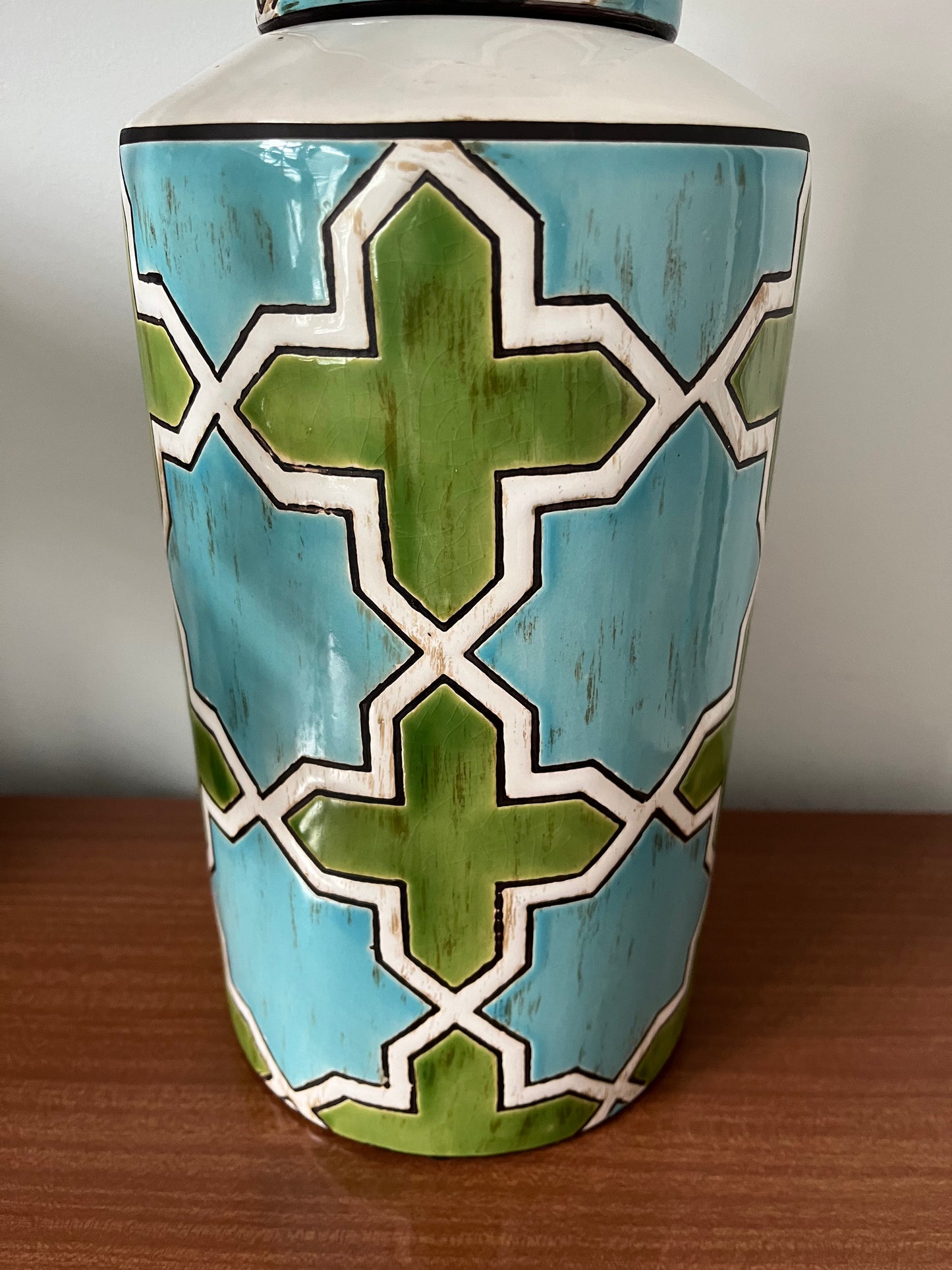 Green & Aqua Ginger Jar