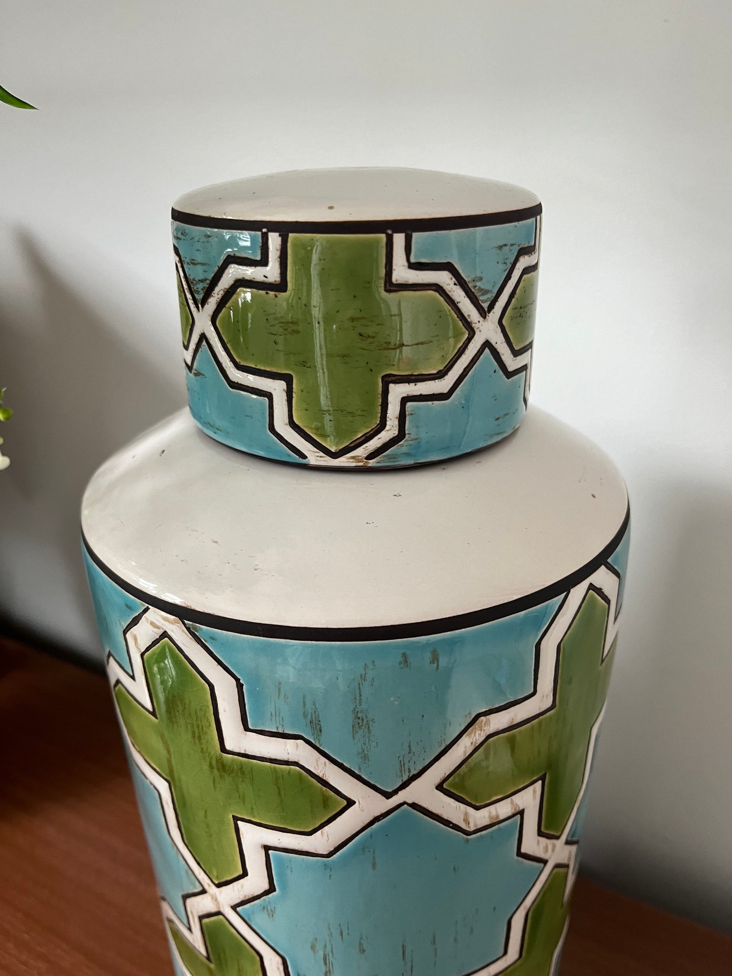 Green & Aqua Ginger Jar
