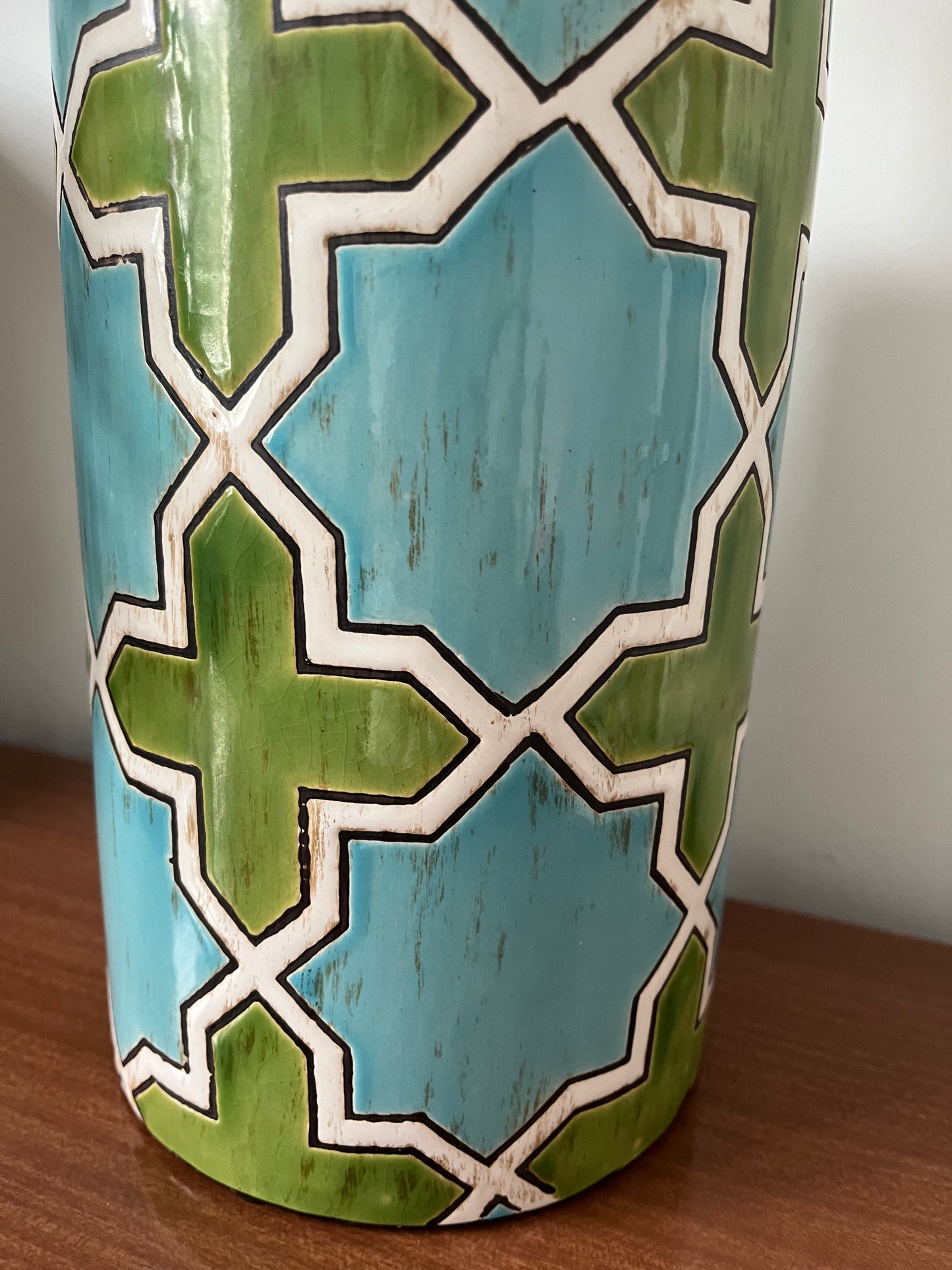 Green & Aqua Ginger Jar