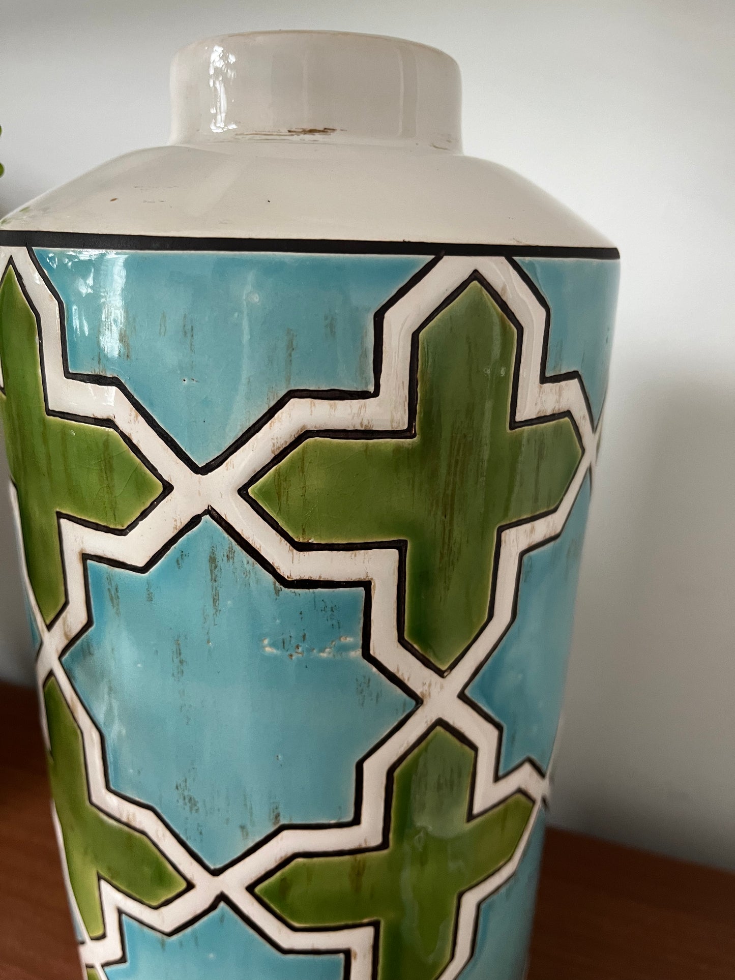 Green & Aqua Ginger Jar