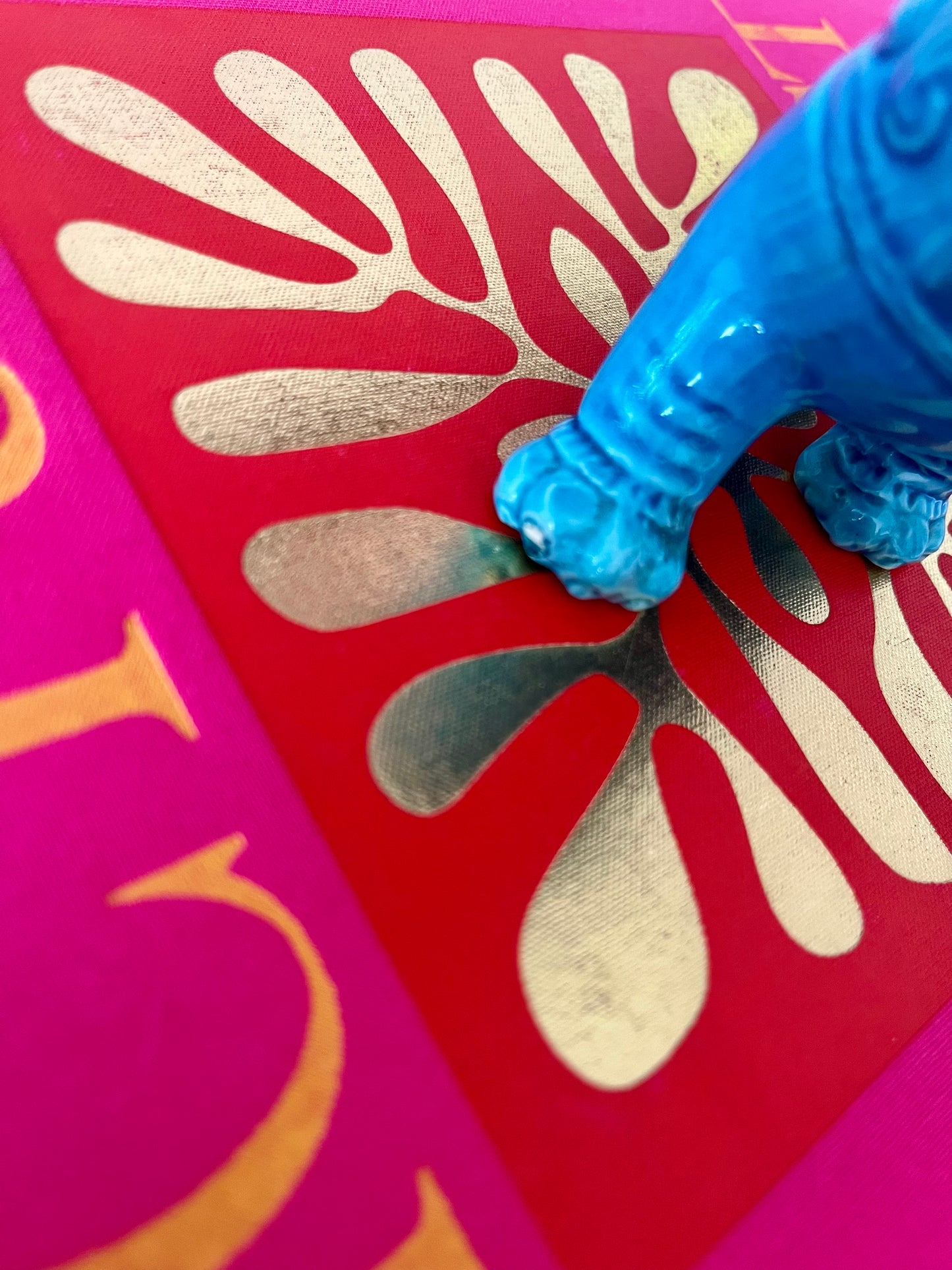 Pair of Turquoise Foo Dog Ornaments