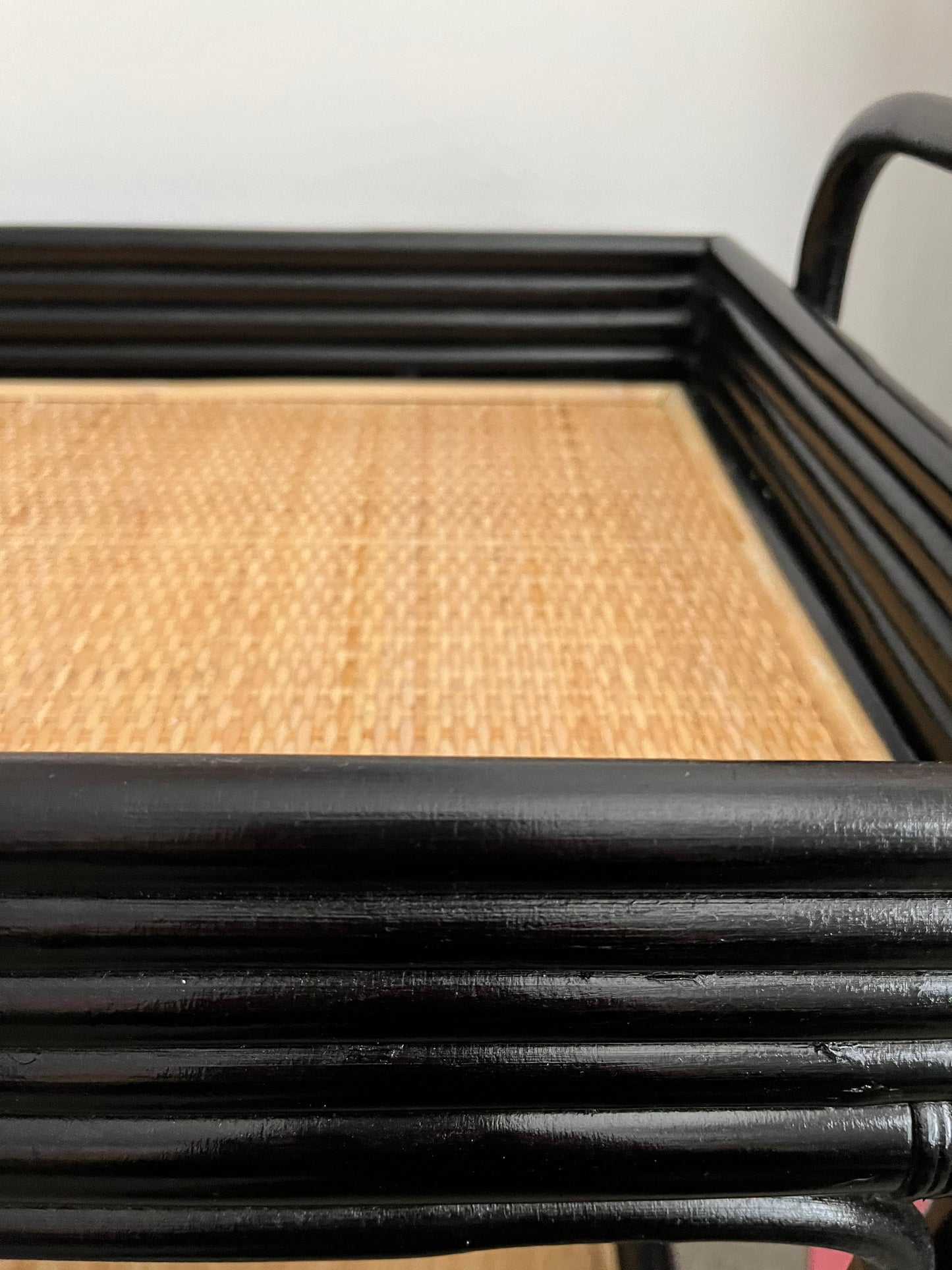 Gorgeous Rattan Bar Cart/ Display Shelf