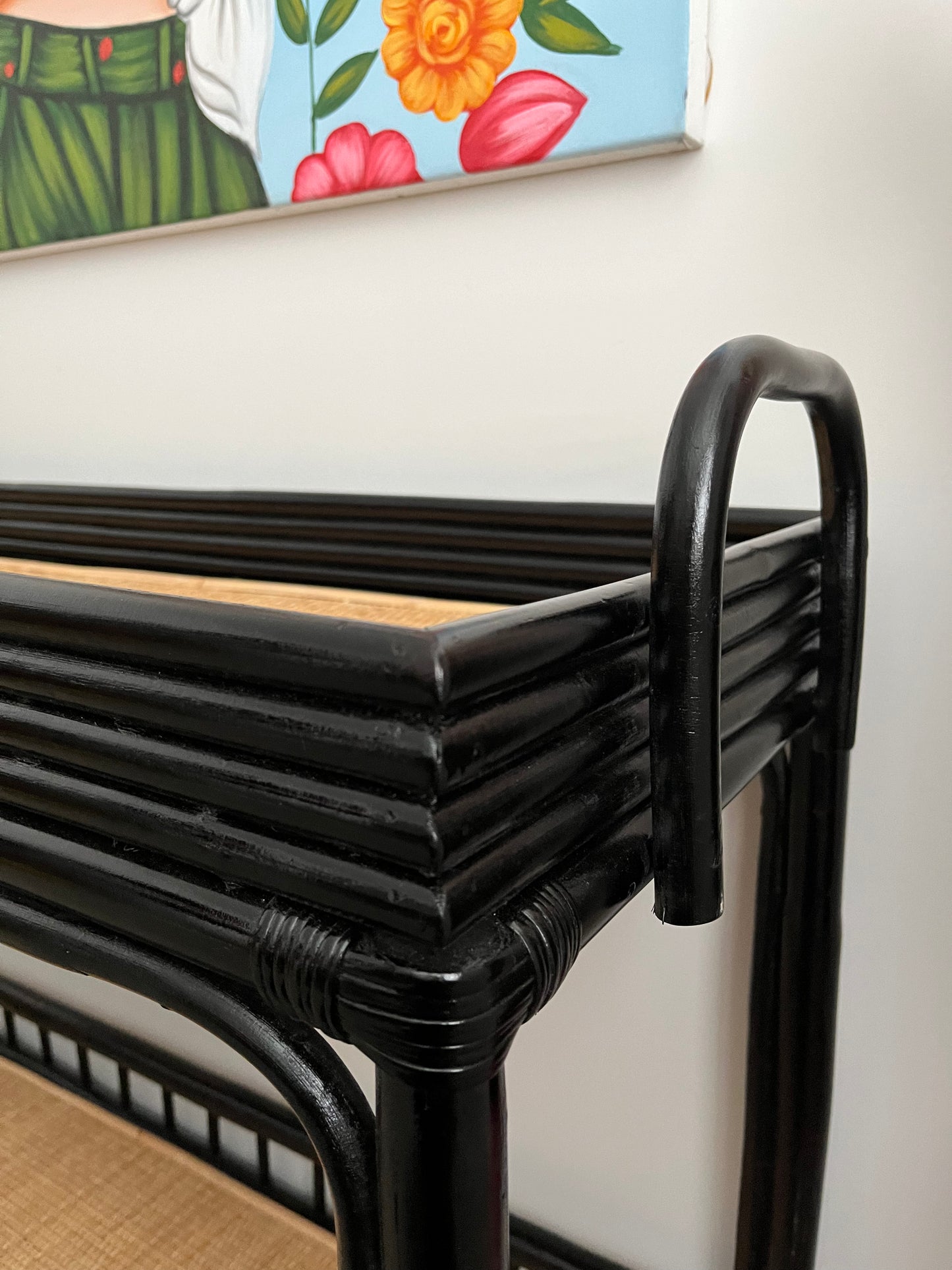 Gorgeous Rattan Bar Cart/ Display Shelf