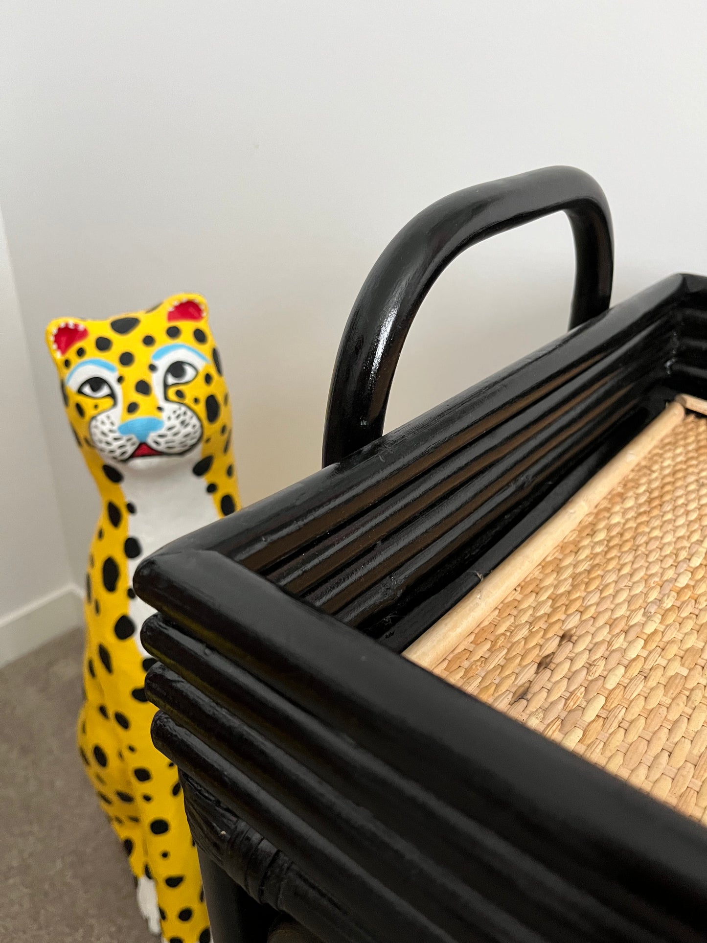 Gorgeous Rattan Bar Cart/ Display Shelf