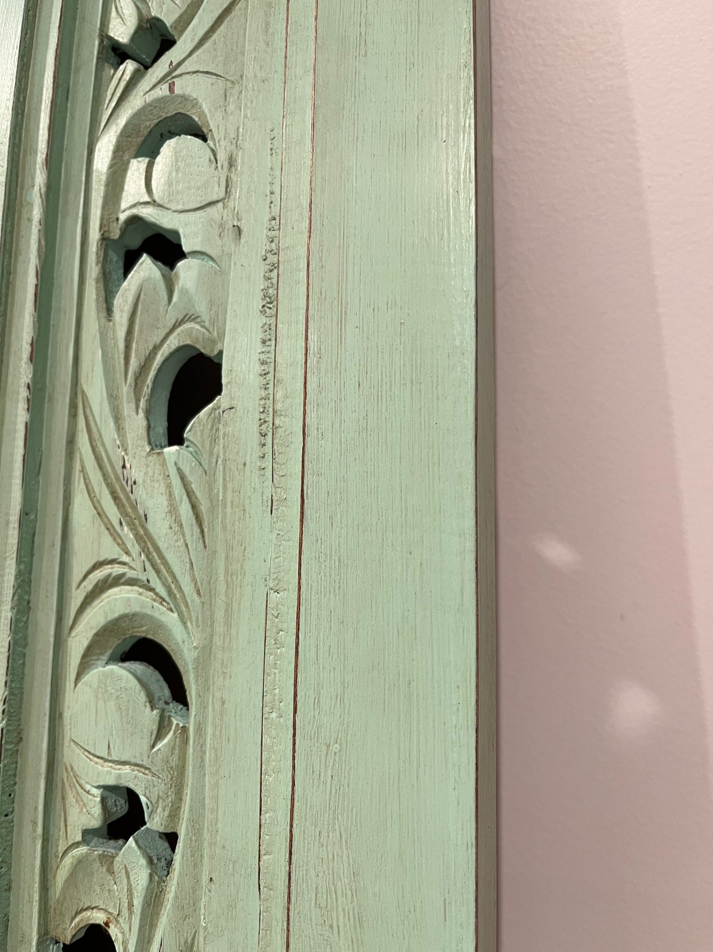 Beautiful Indonesian Carved Shutter Mirror