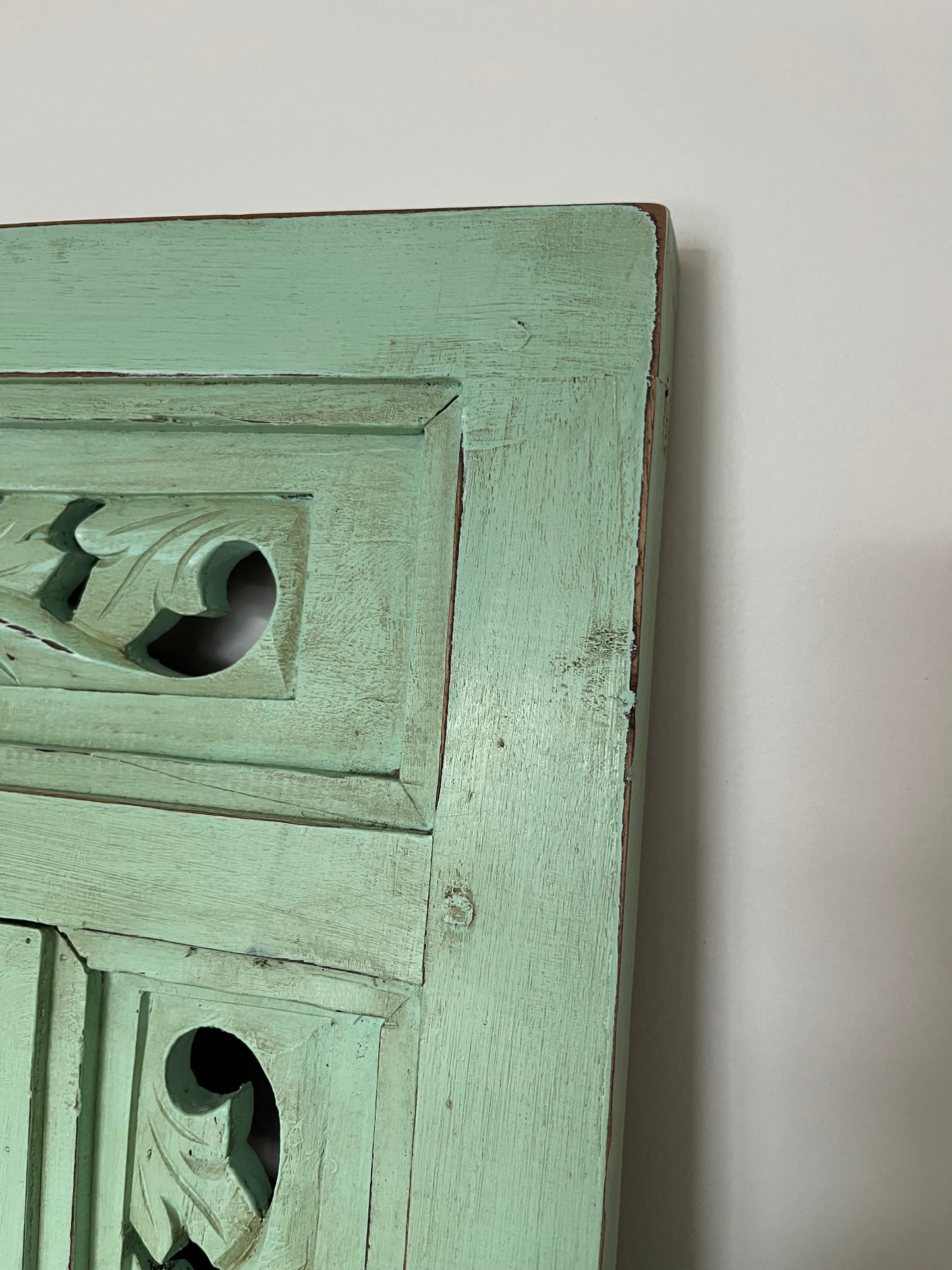 Beautiful Indonesian Carved Shutter Mirror