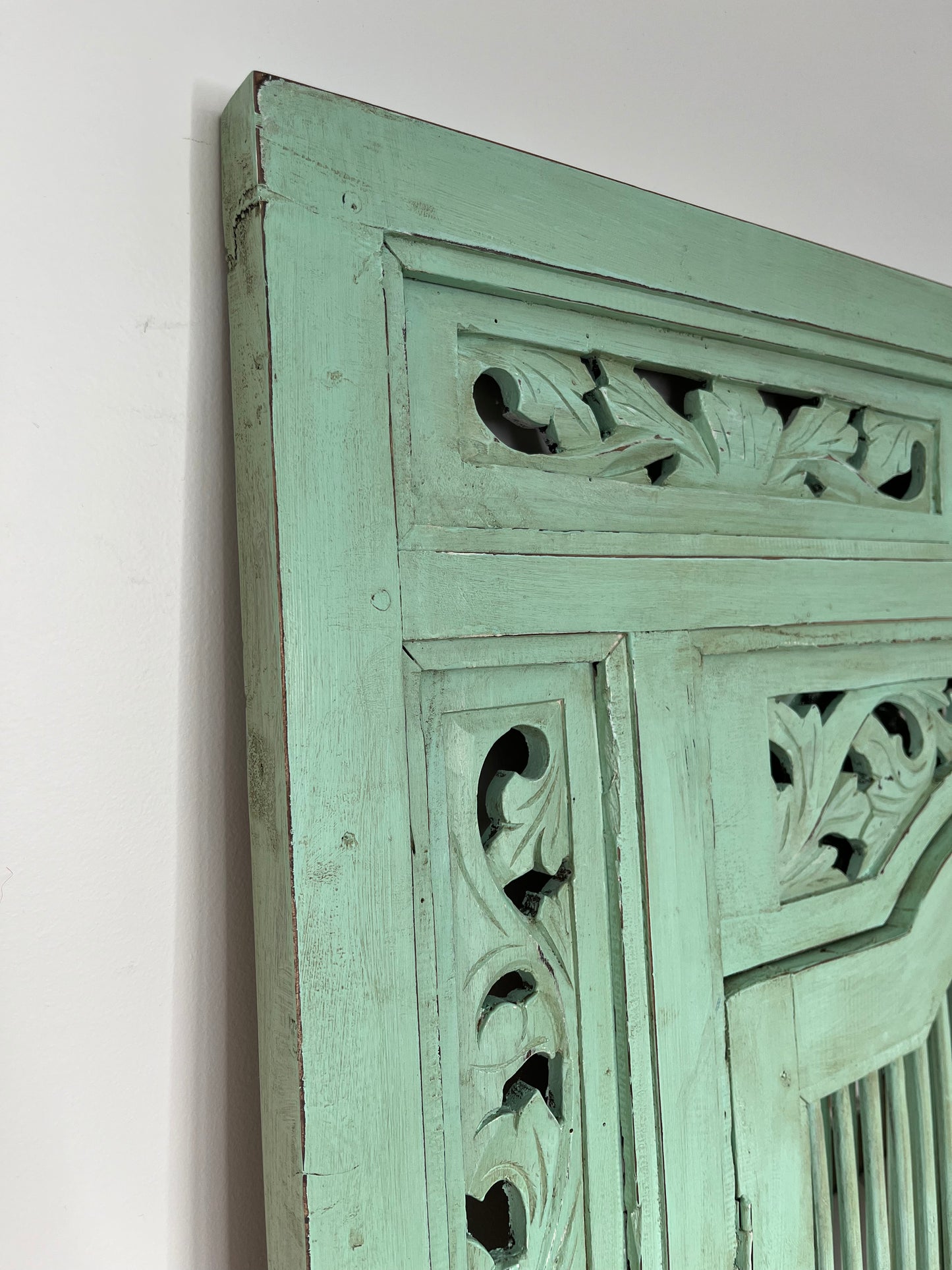 Beautiful Indonesian Carved Shutter Mirror