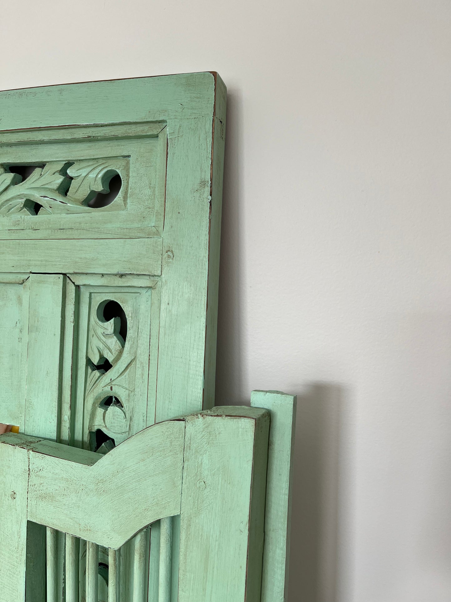 Beautiful Indonesian Carved Shutter Mirror