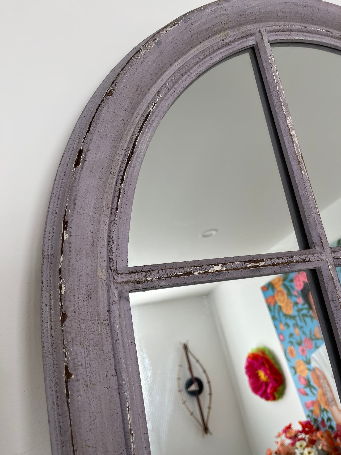 Beautiful Large Vintage Wooden Arch Mirror
