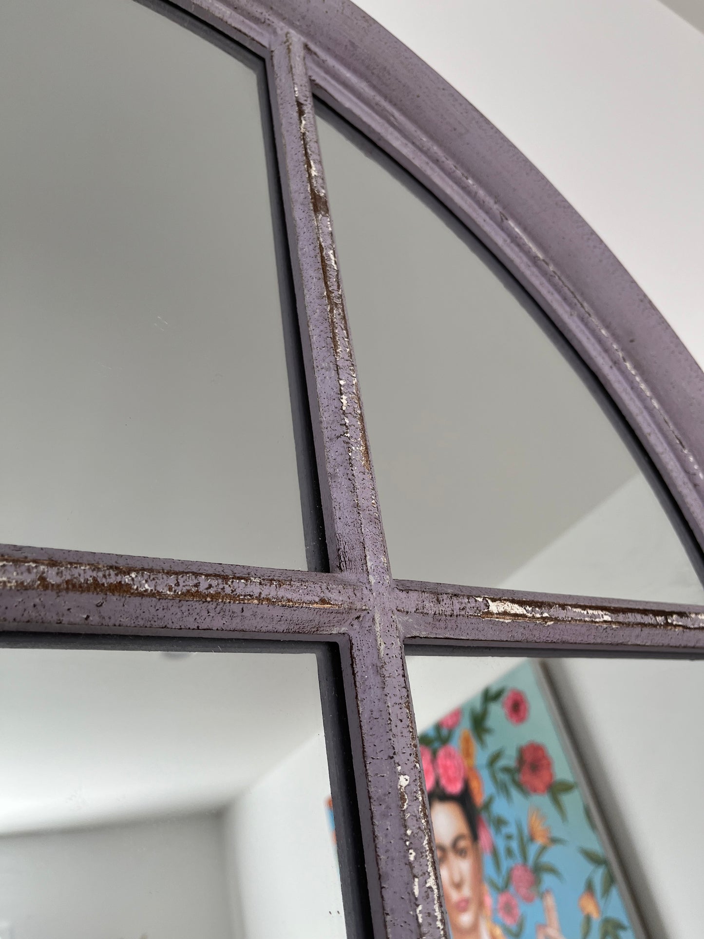 Beautiful Large Vintage Wooden Arch Mirror