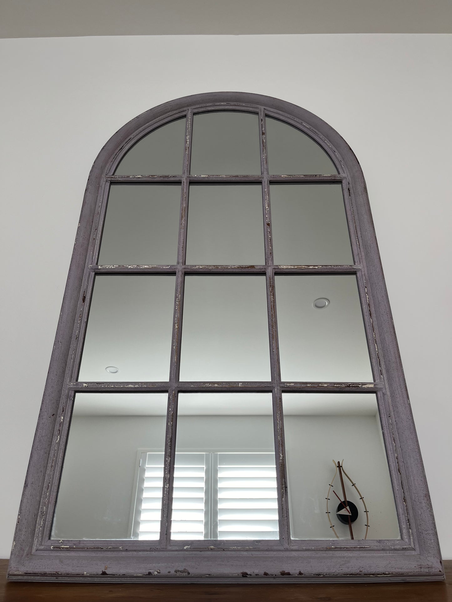 Beautiful Large Vintage Wooden Arch Mirror