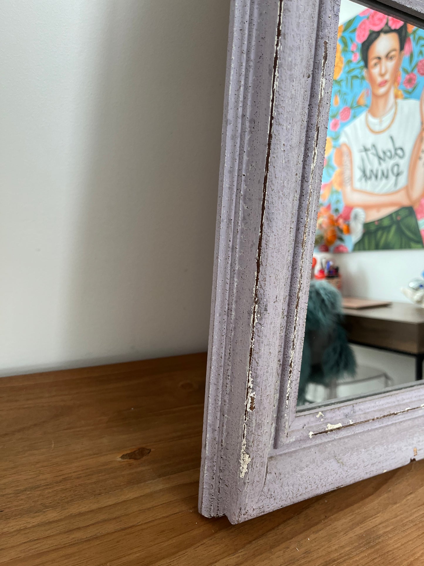 Beautiful Large Vintage Wooden Arch Mirror