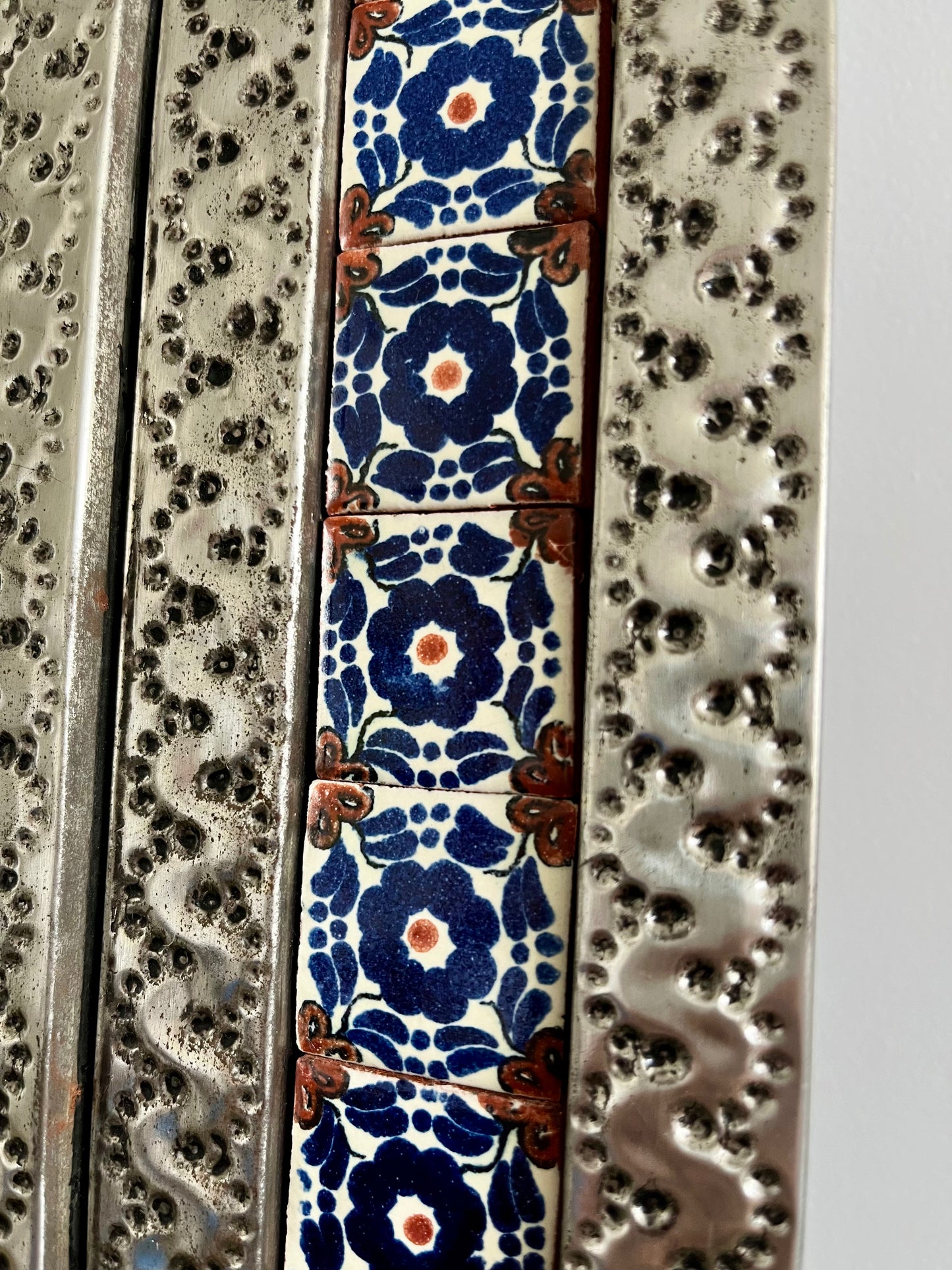 Gorgeous Mexican Tin & Tiled Mirror