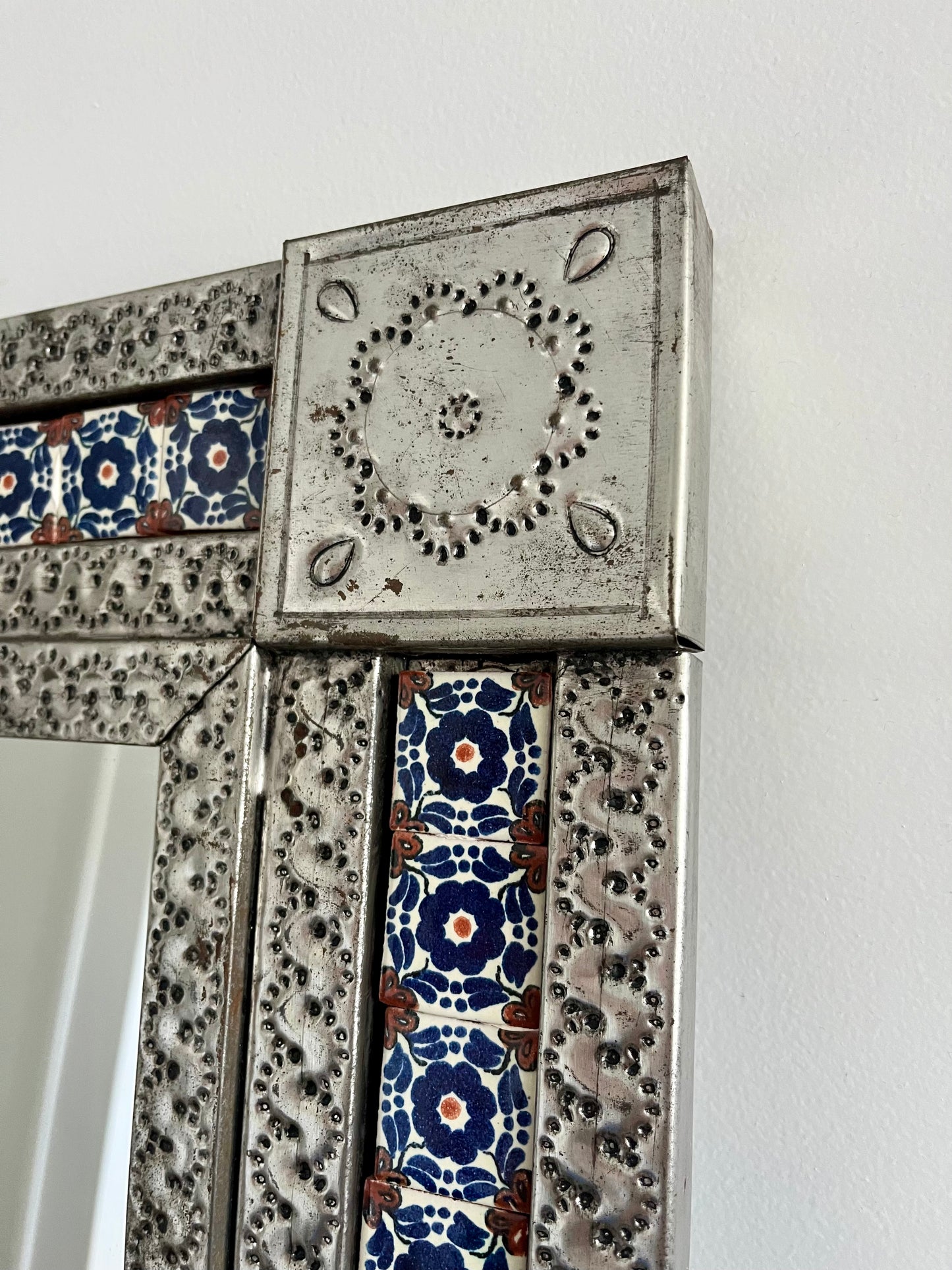 Gorgeous Mexican Tin & Tiled Mirror