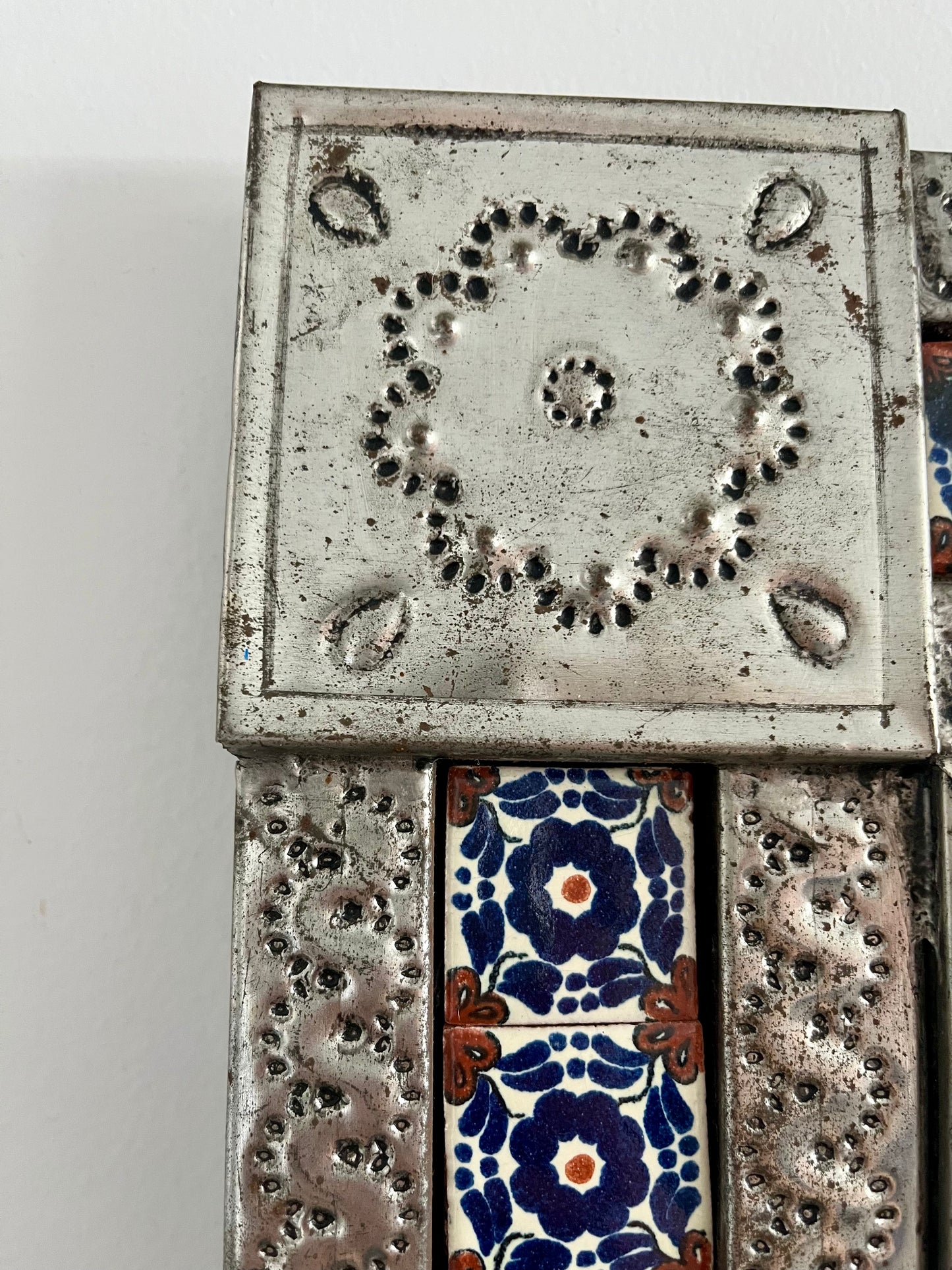 Gorgeous Mexican Tin & Tiled Mirror