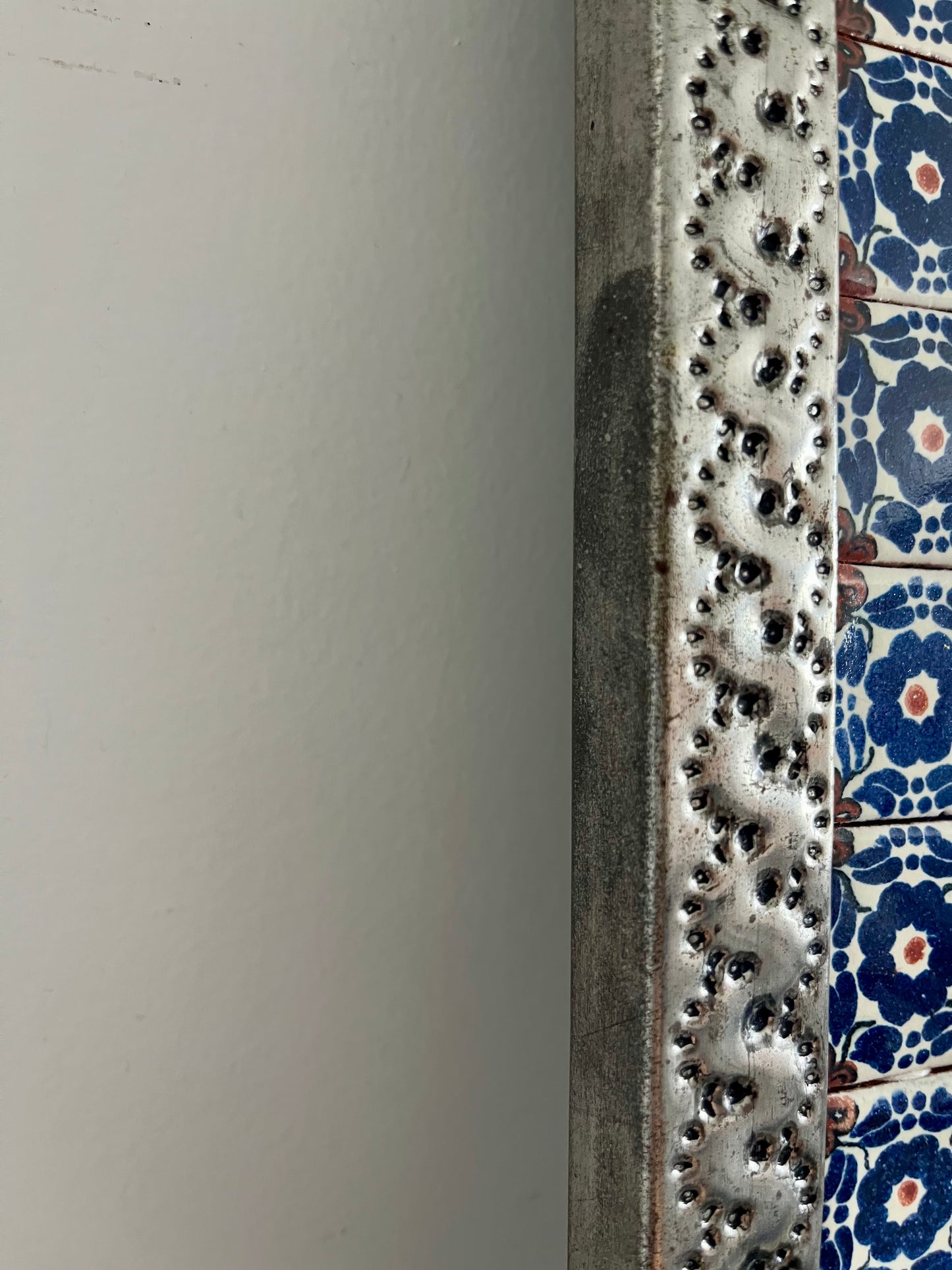 Gorgeous Mexican Tin & Tiled Mirror