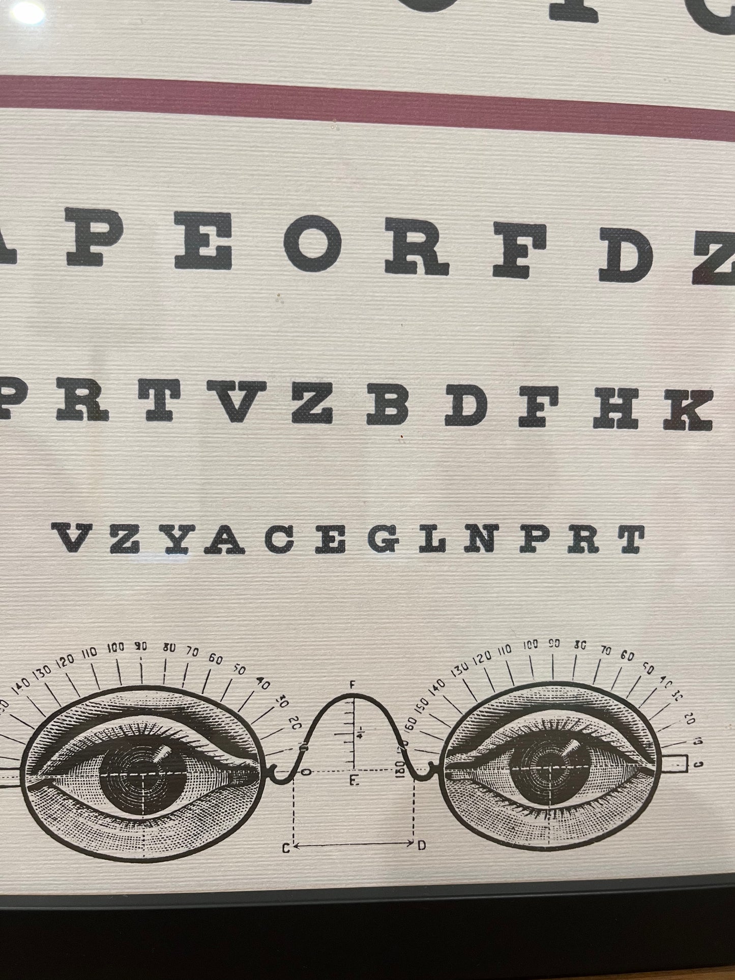 Stylish Framed Eye Chart