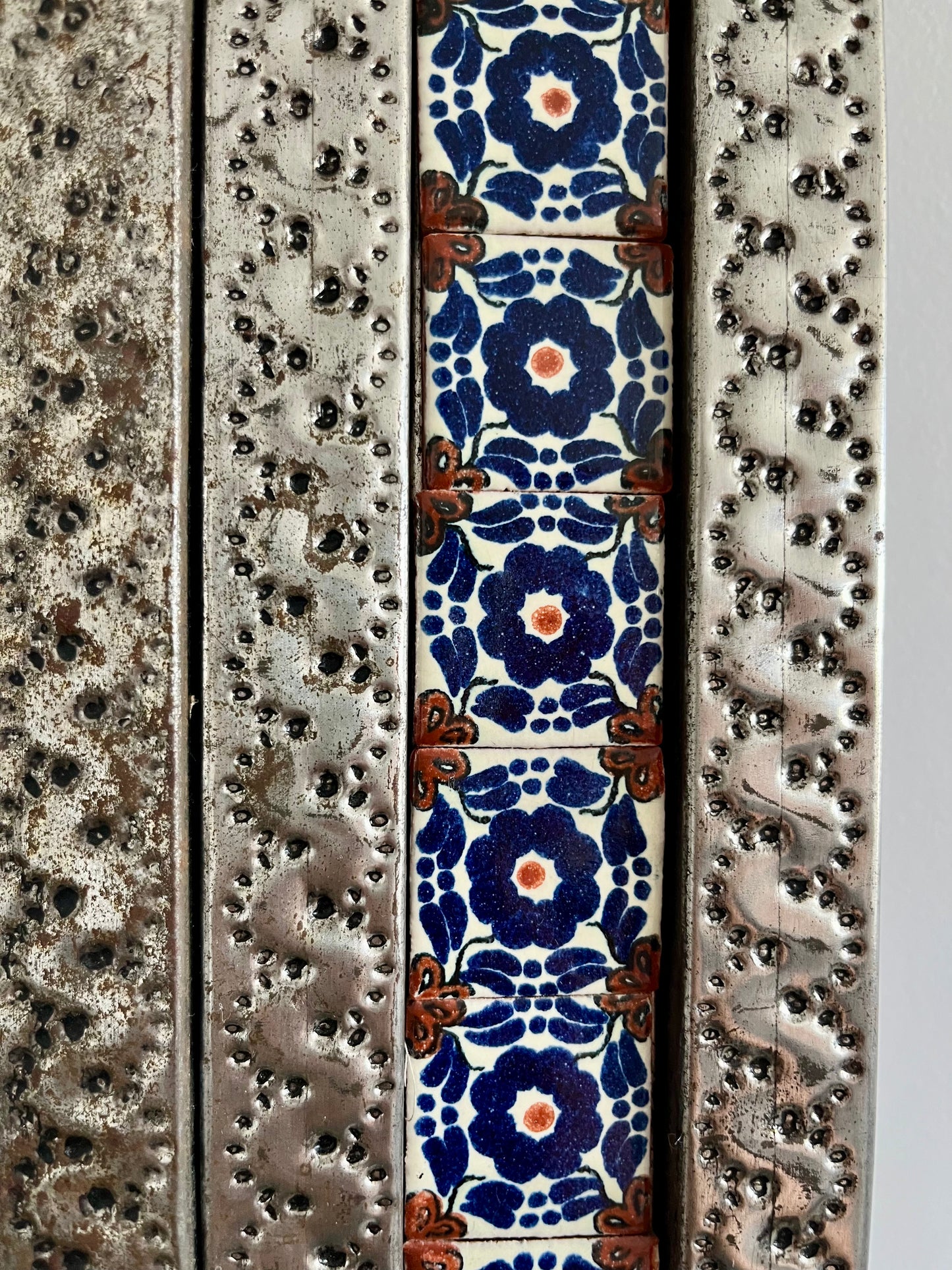 Gorgeous Mexican Tin & Tiled Mirror