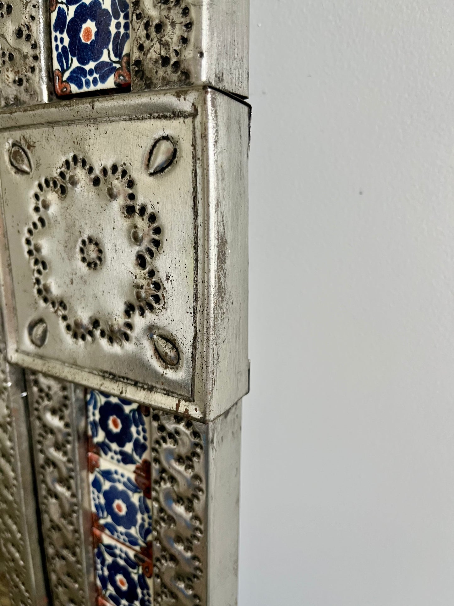 Gorgeous Mexican Tin & Tiled Mirror