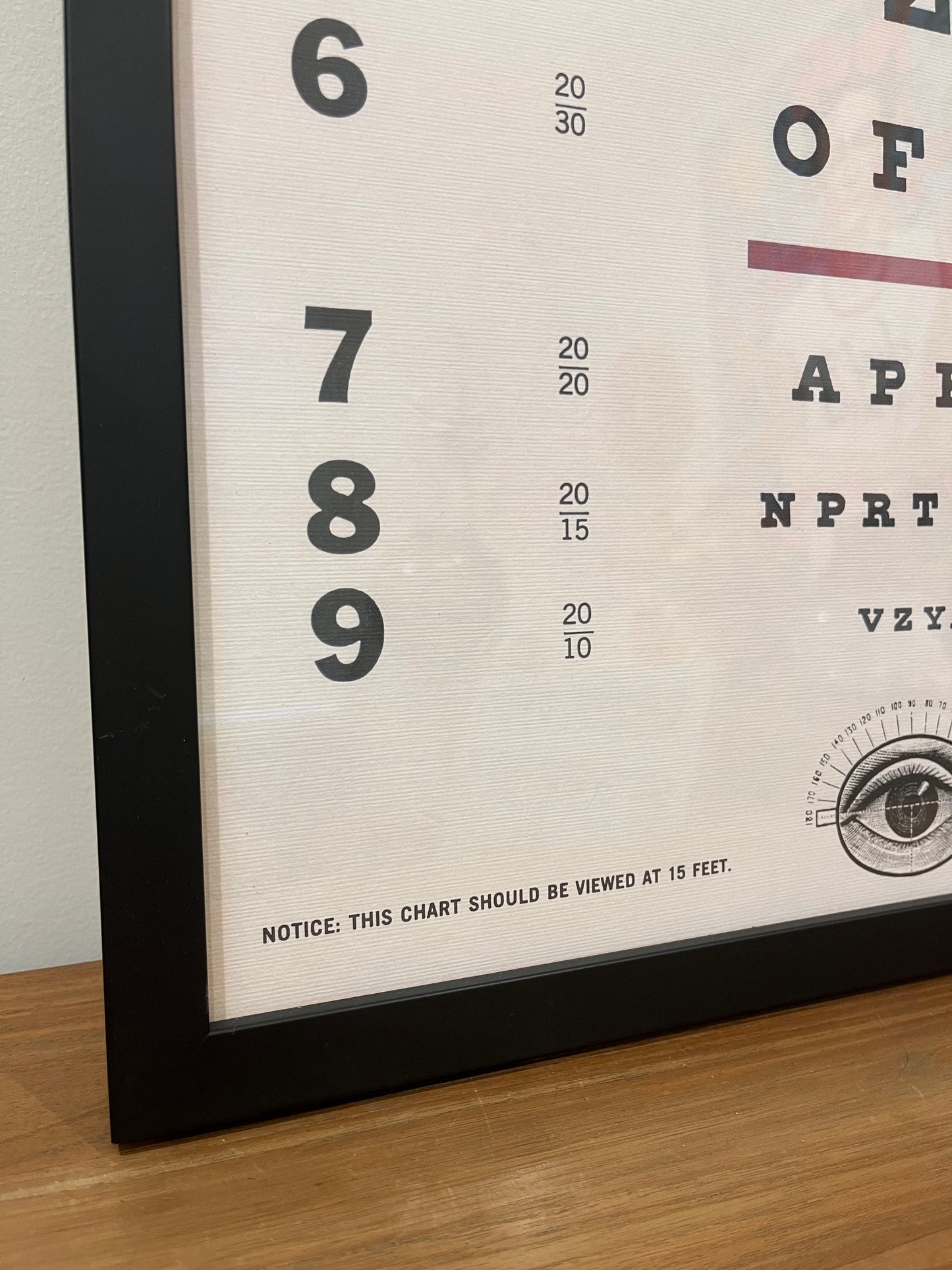 Stylish Framed Eye Chart