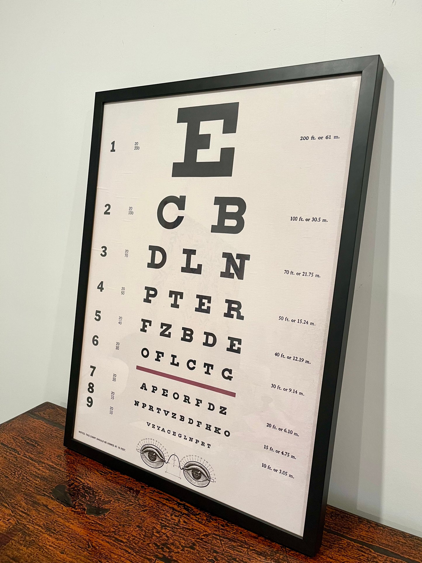 Stylish Framed Eye Chart