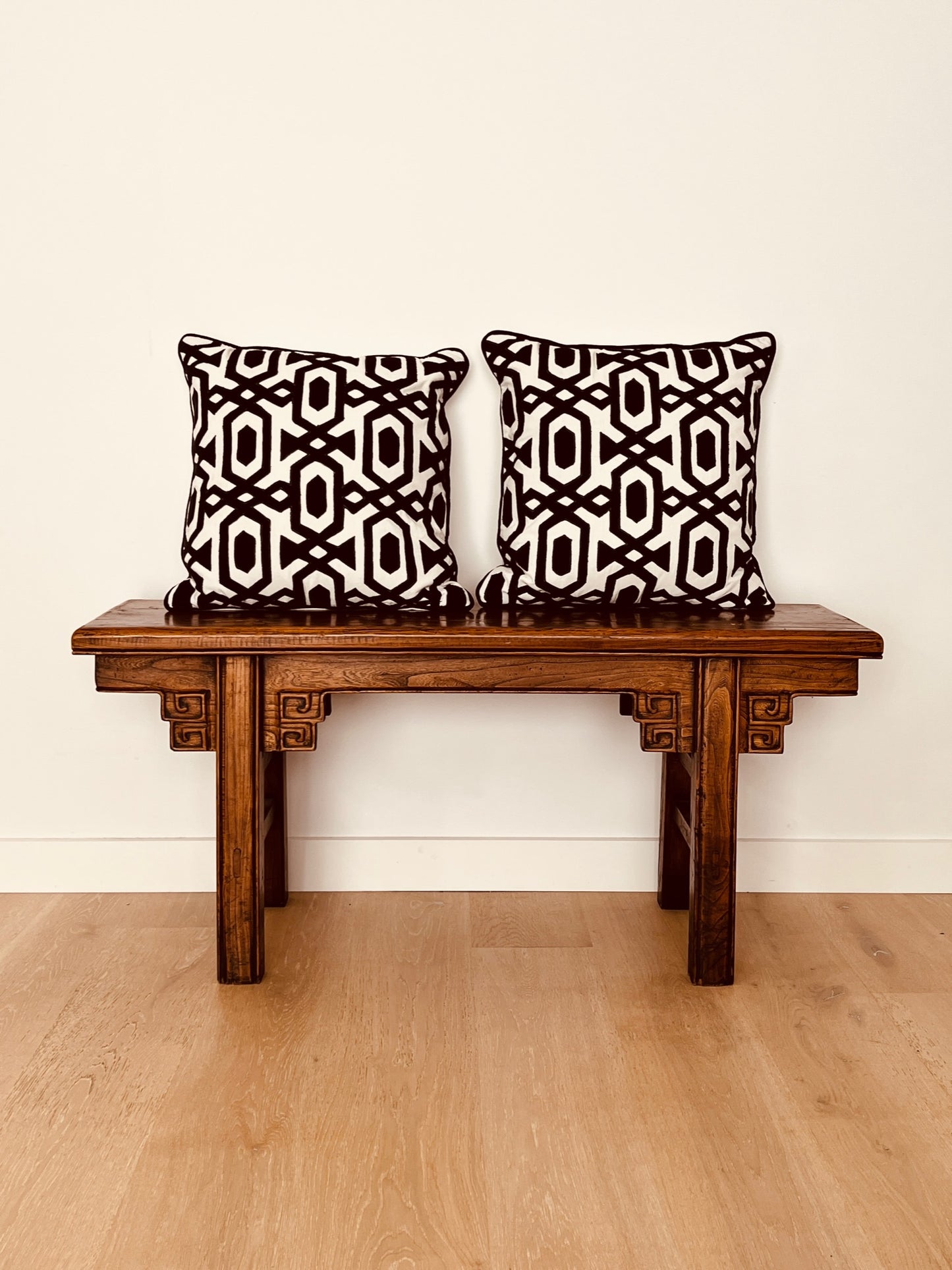 Set of Black & White Geometric Cushions