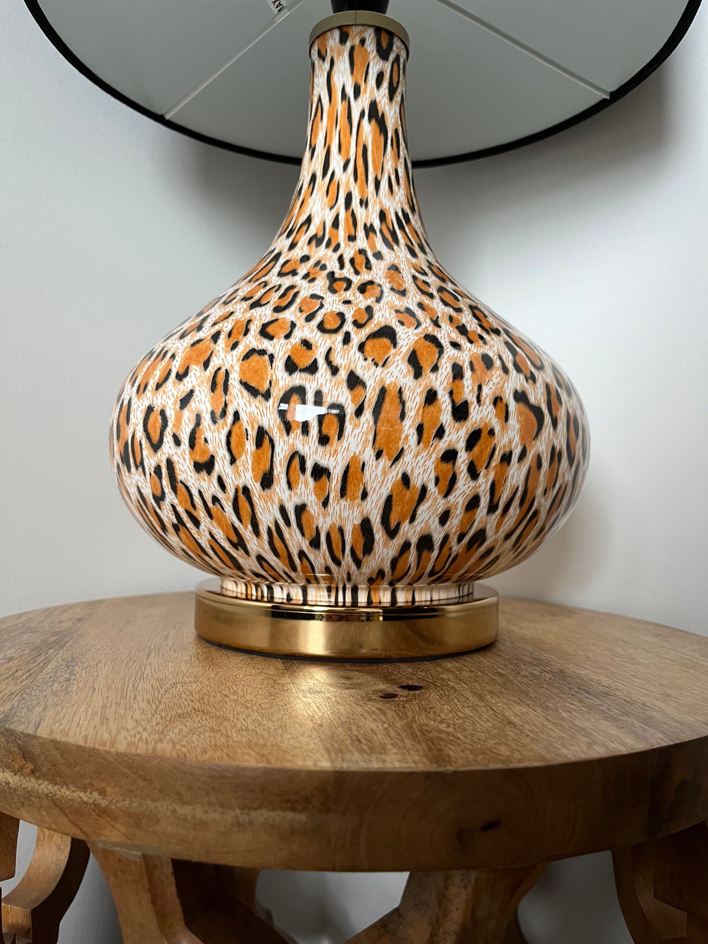 Lovely Le Forge Leopard Print Table Lamp