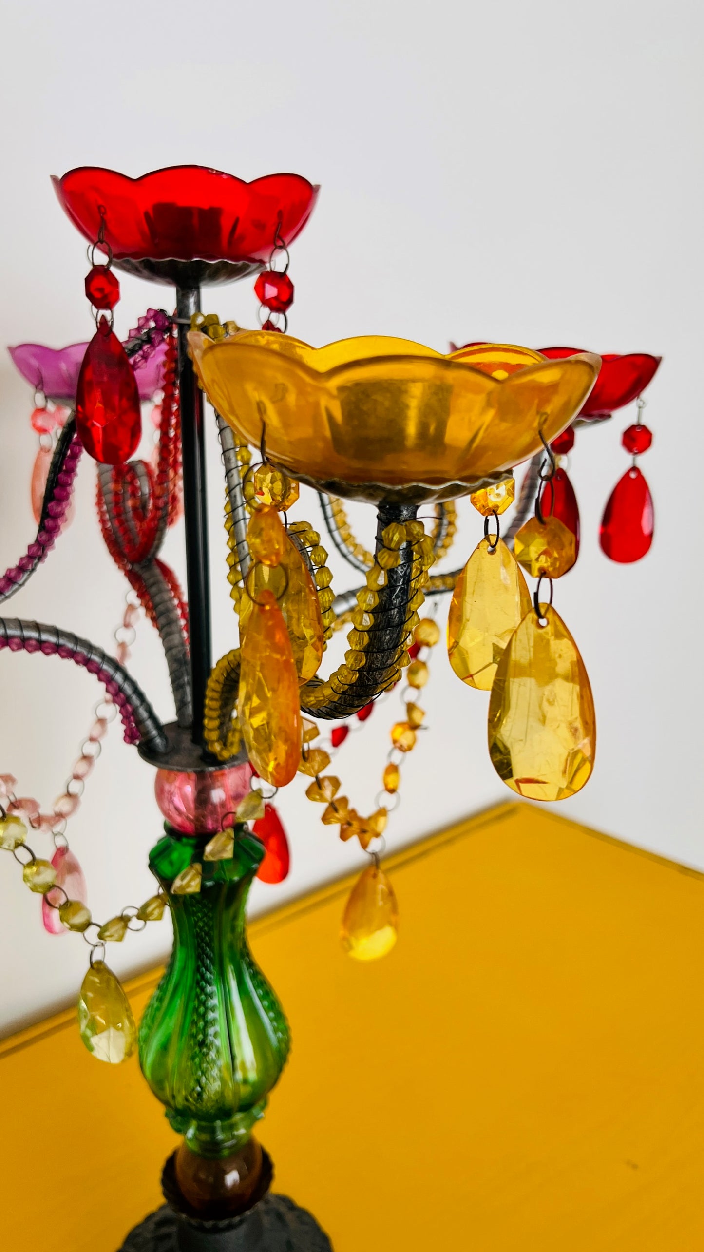 Colourful Candelebra Centrepiece