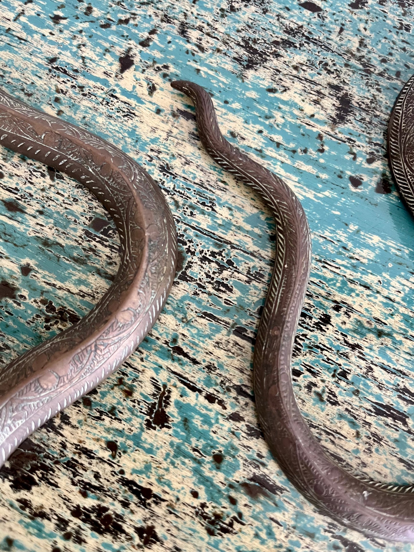 Pair of Vintage Metal Snake Candle Holders