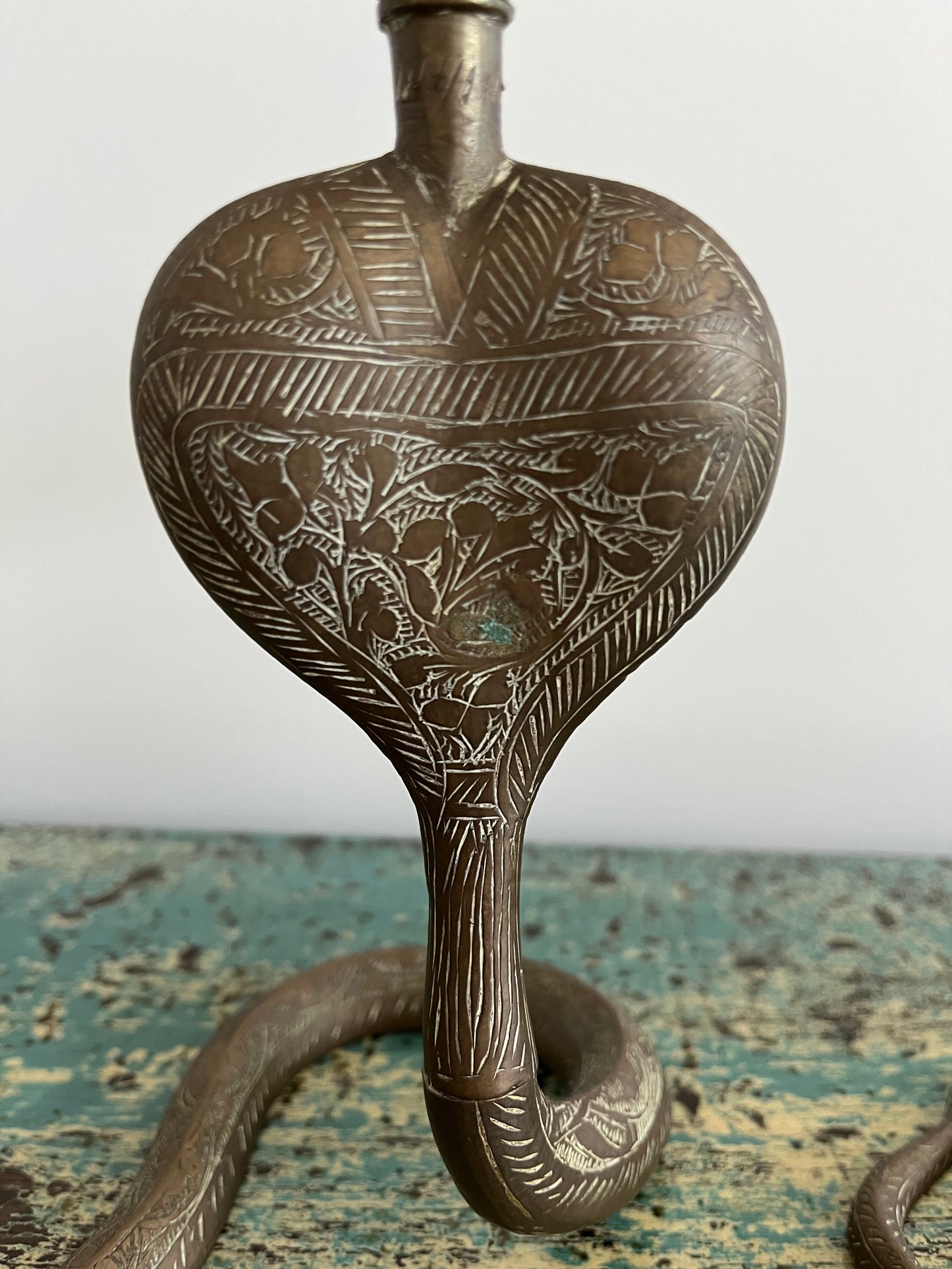 Pair of Vintage Metal Snake Candle Holders