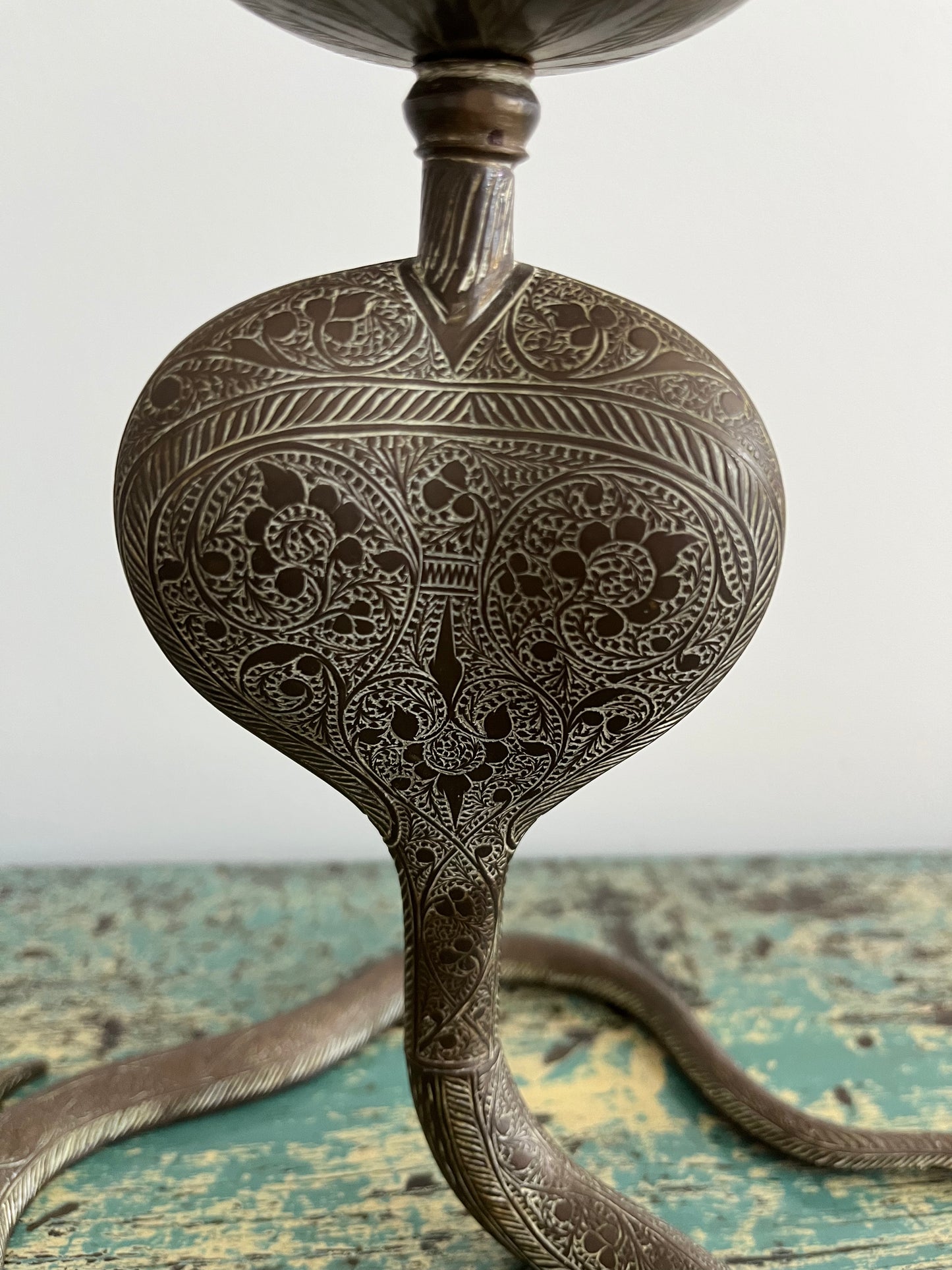 Pair of Vintage Metal Snake Candle Holders