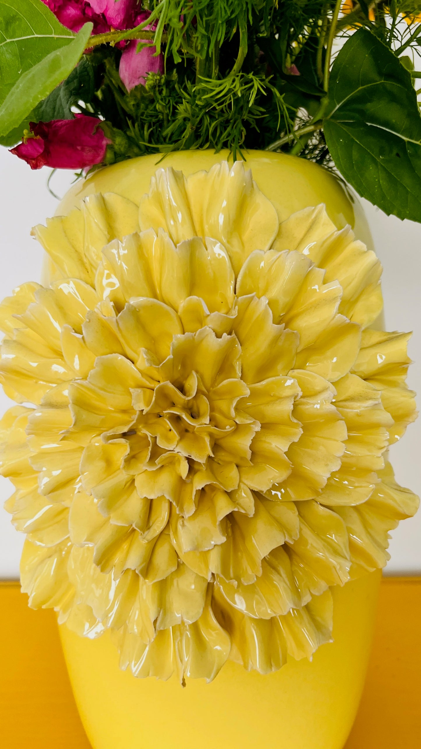 Beautiful Yellow Textured Flower Vase