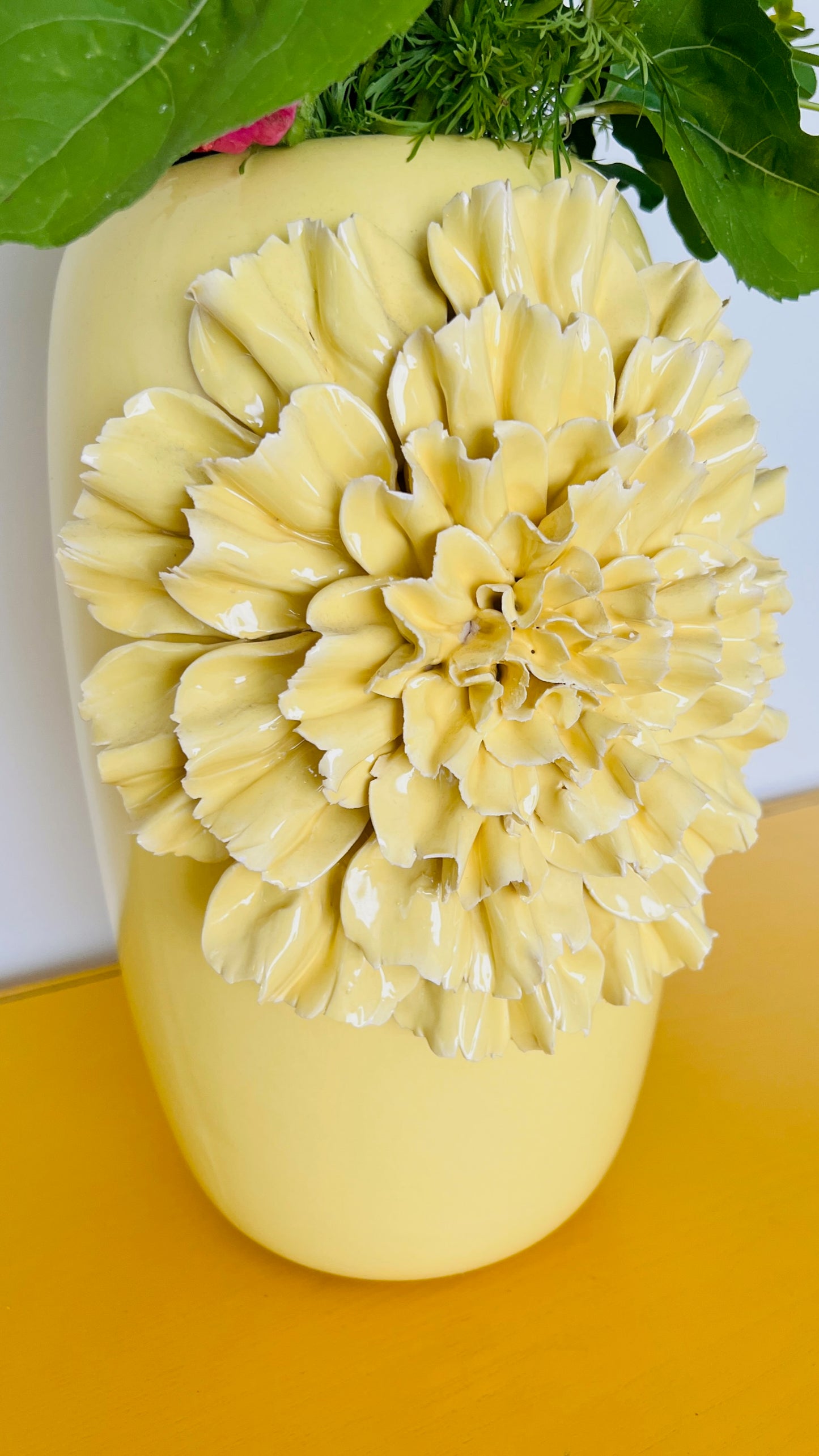 Beautiful Yellow Textured Flower Vase