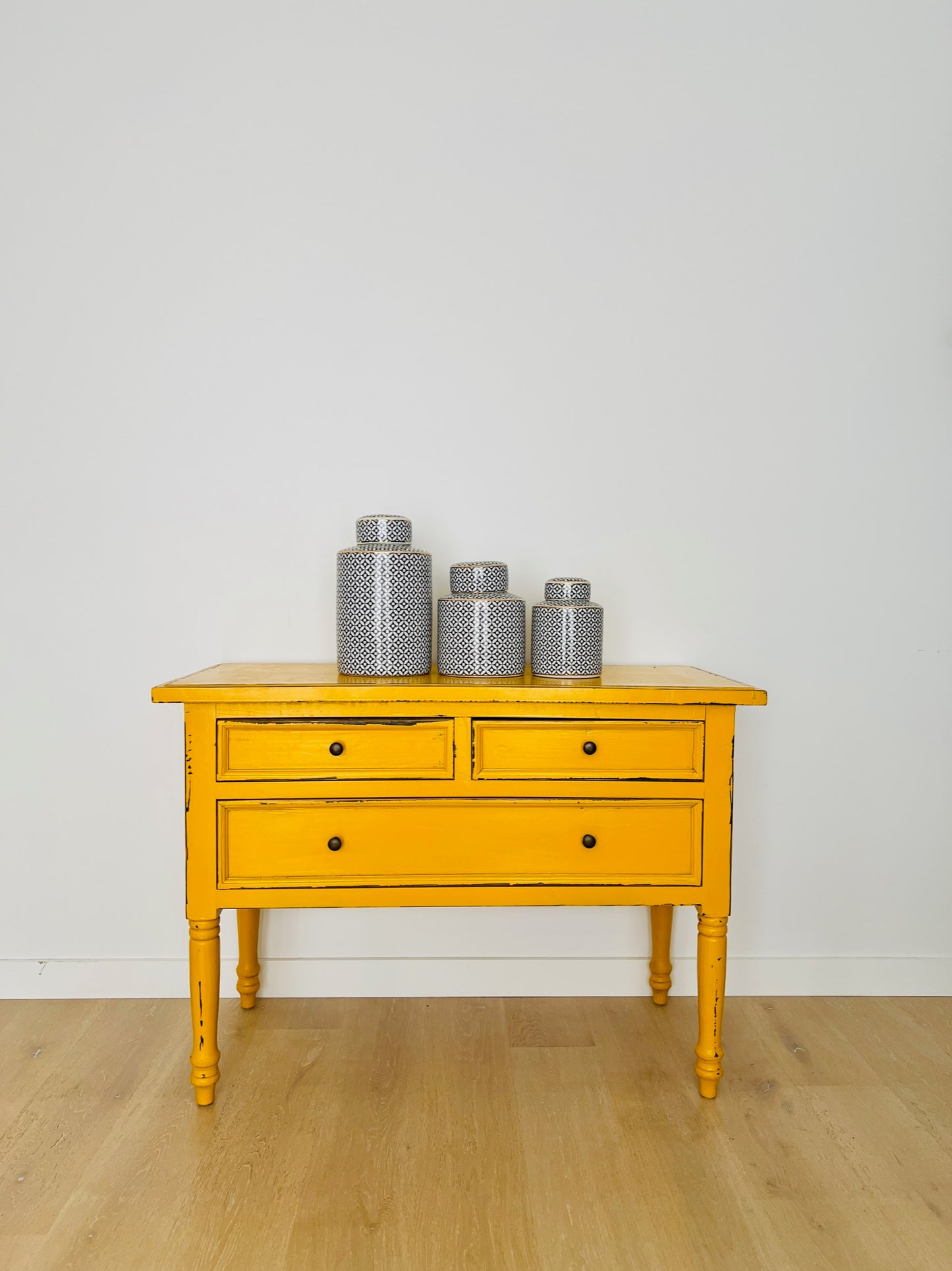 Set of 3 Geometric Design Ginger Jars