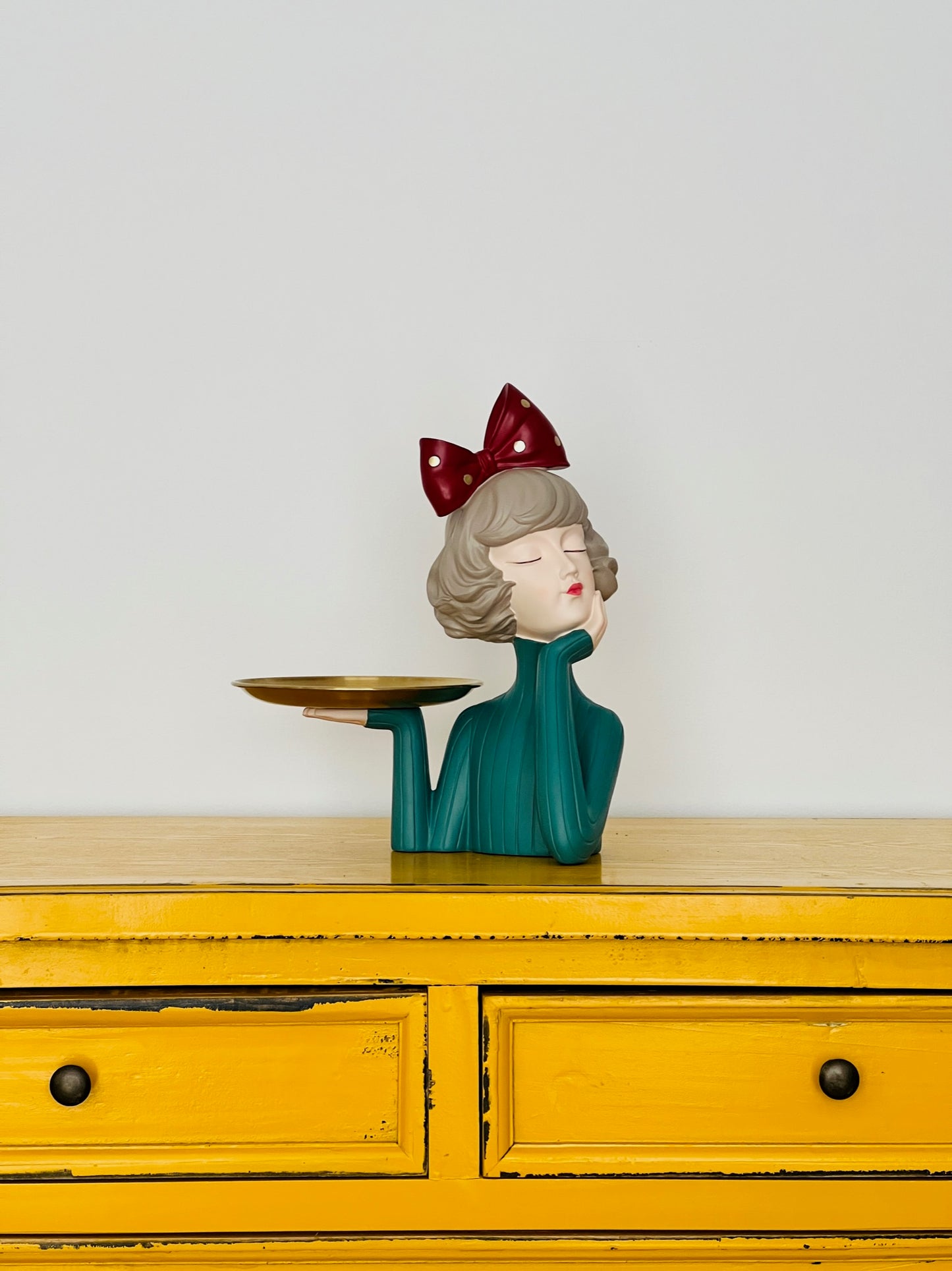 Funky Lady Tray with Wooden Apple