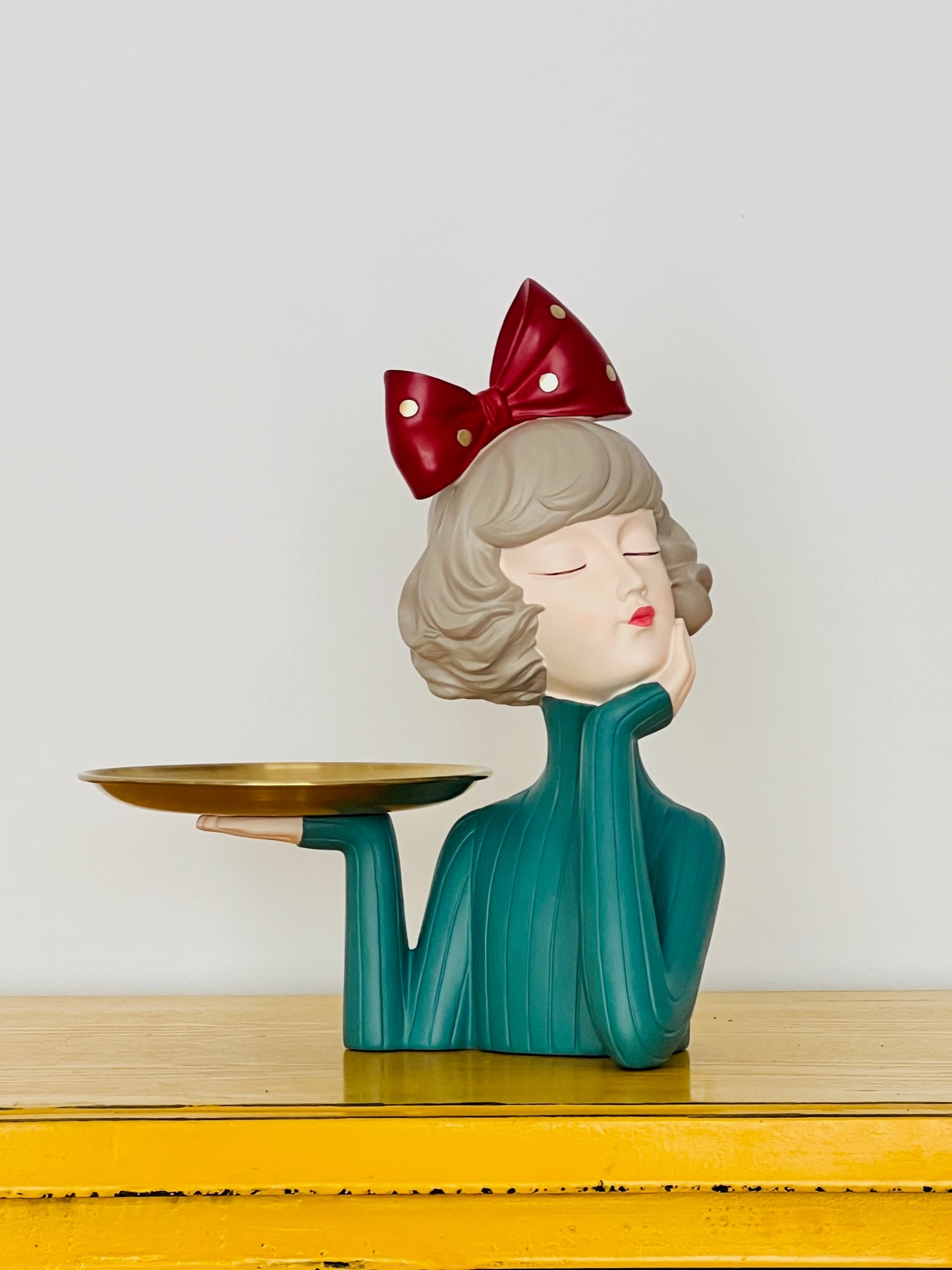 Funky Lady Tray with Wooden Apple