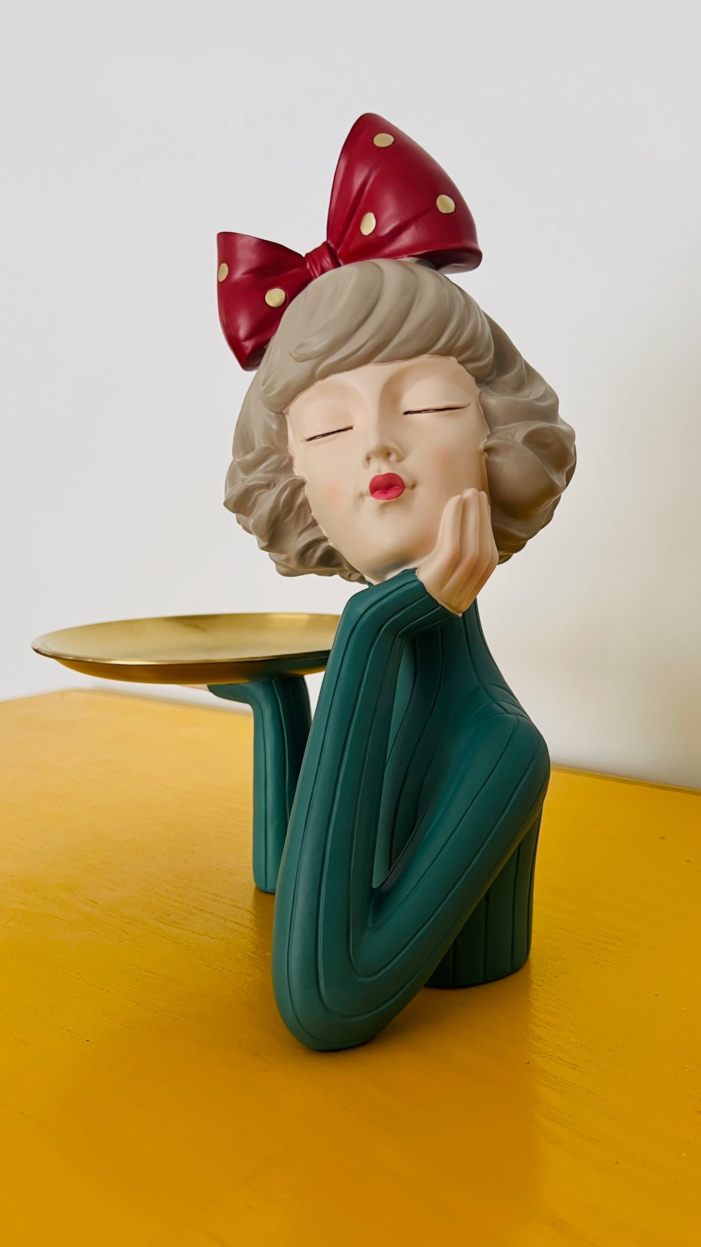 Funky Lady Tray with Wooden Apple