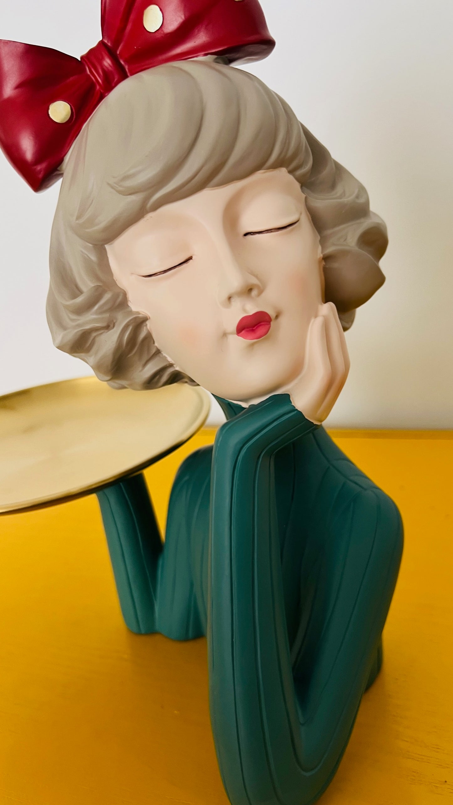 Funky Lady Tray with Wooden Apple