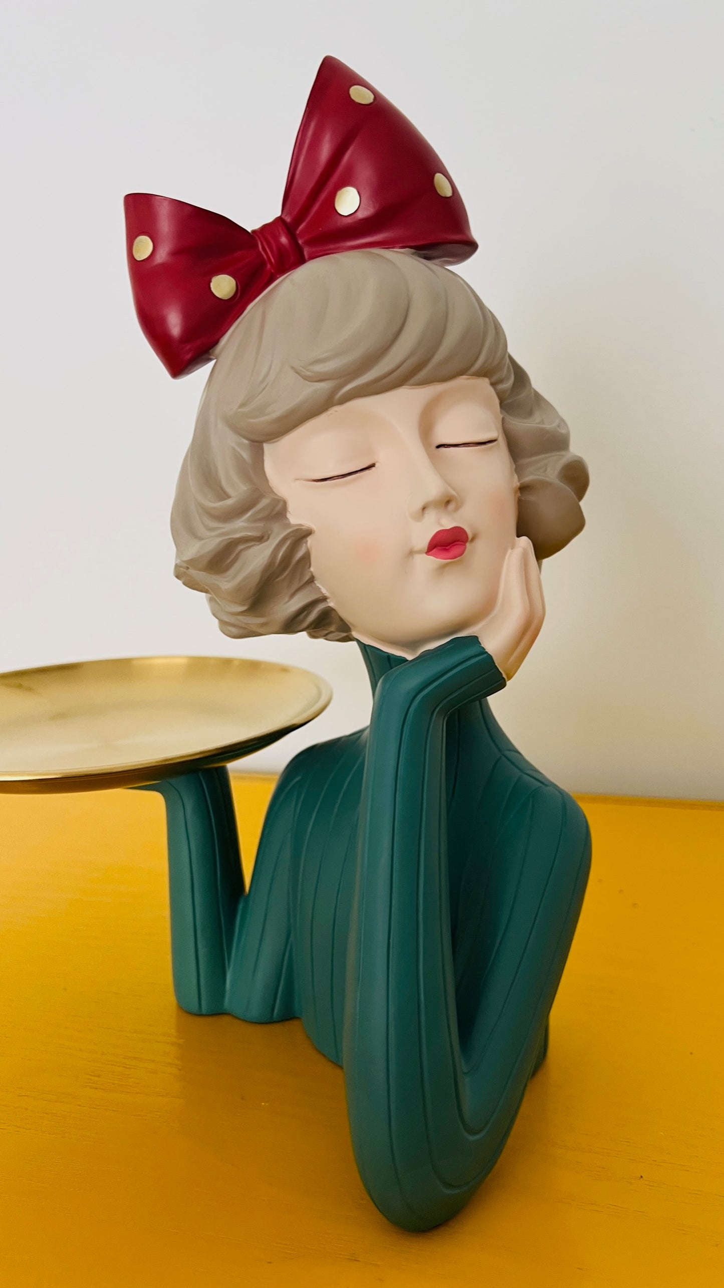 Funky Lady Tray with Wooden Apple